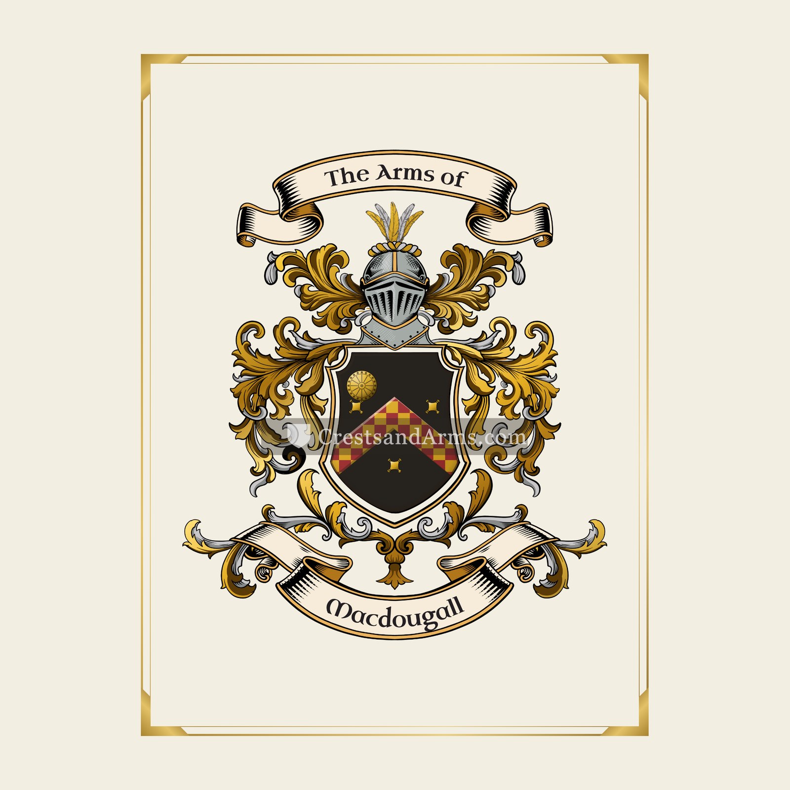 With gold border
