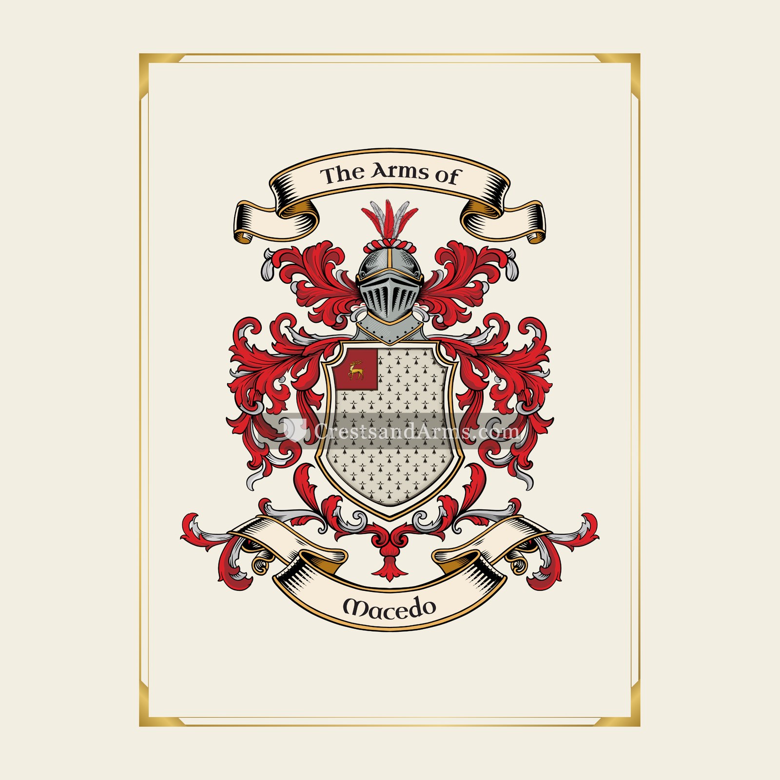 With gold border