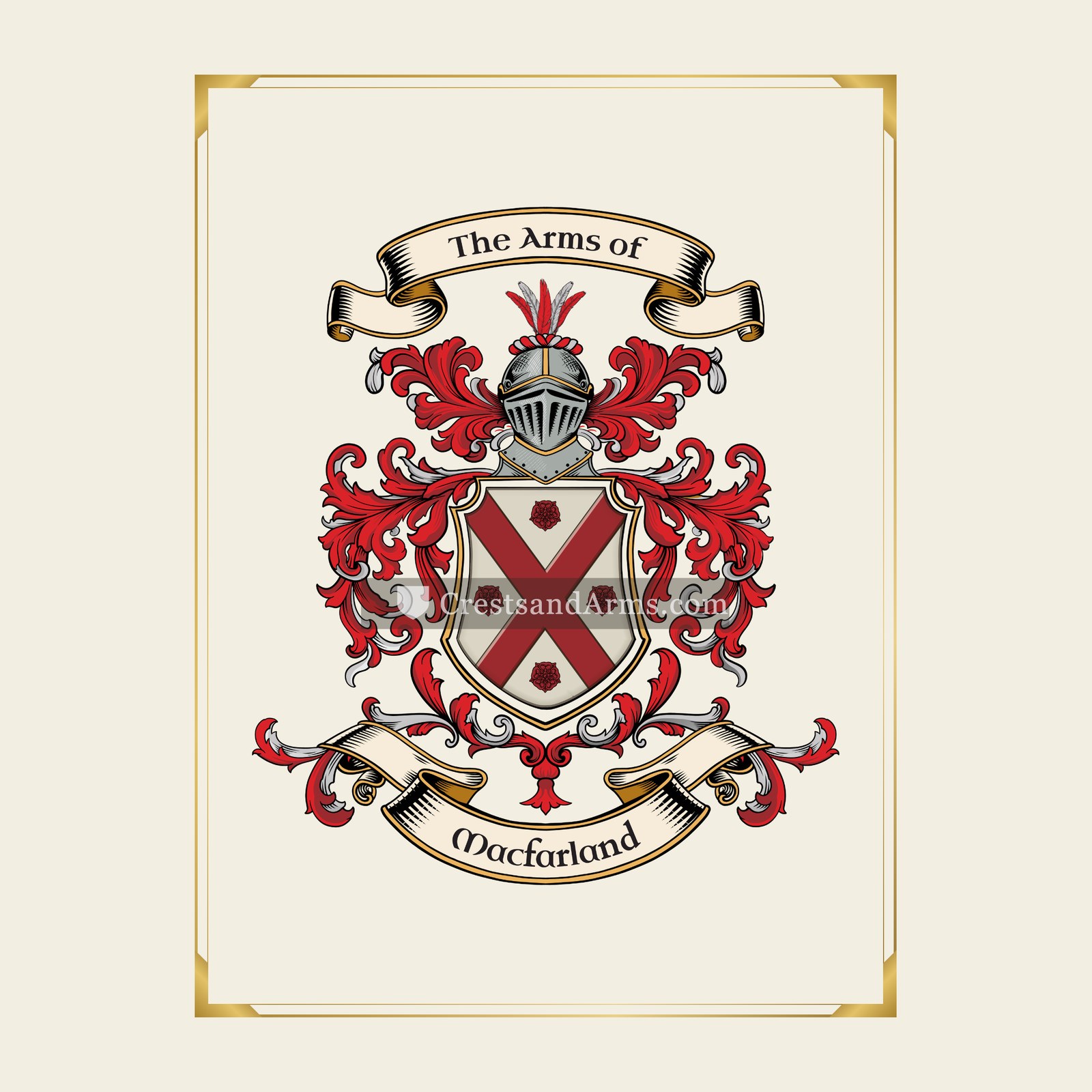With gold border