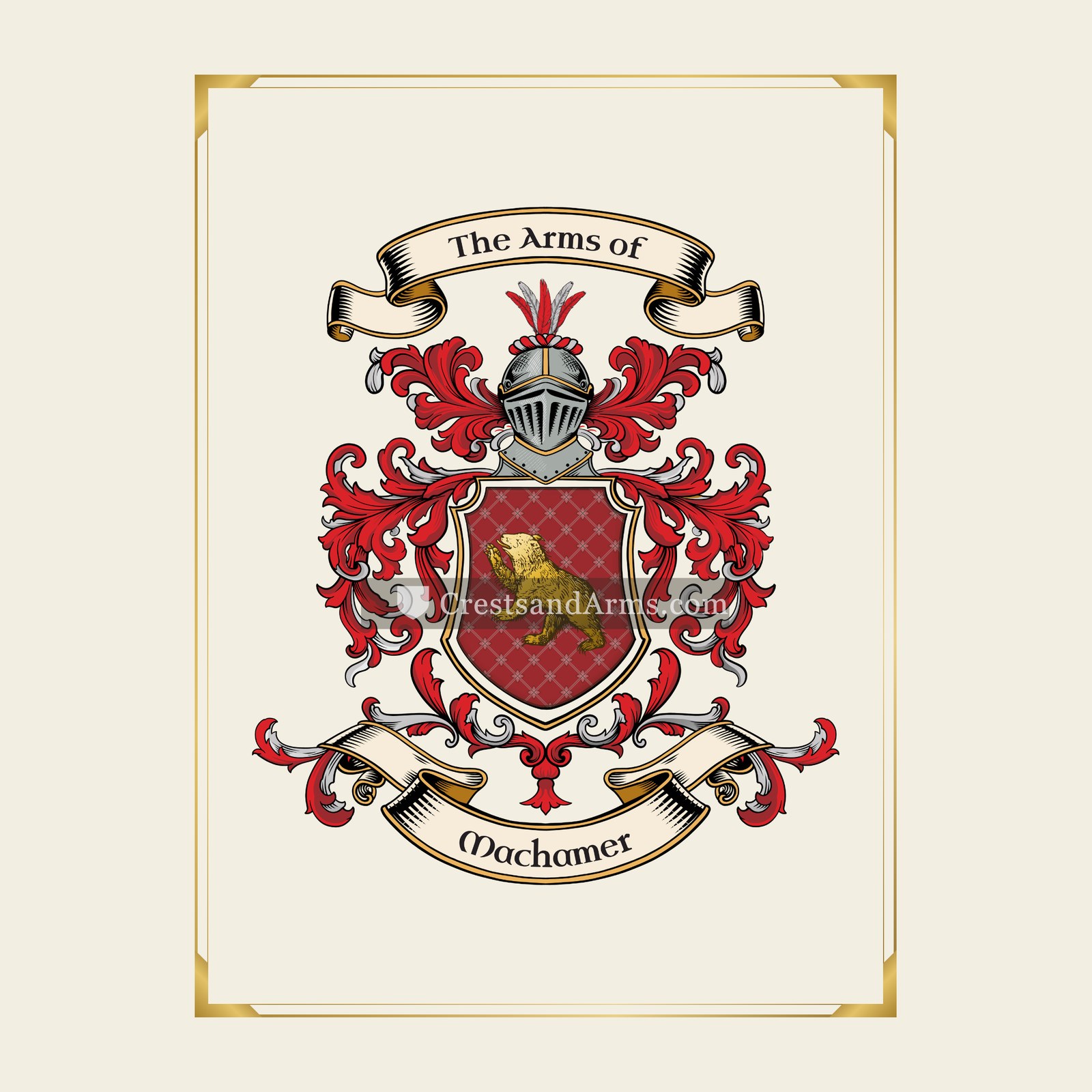 With gold border