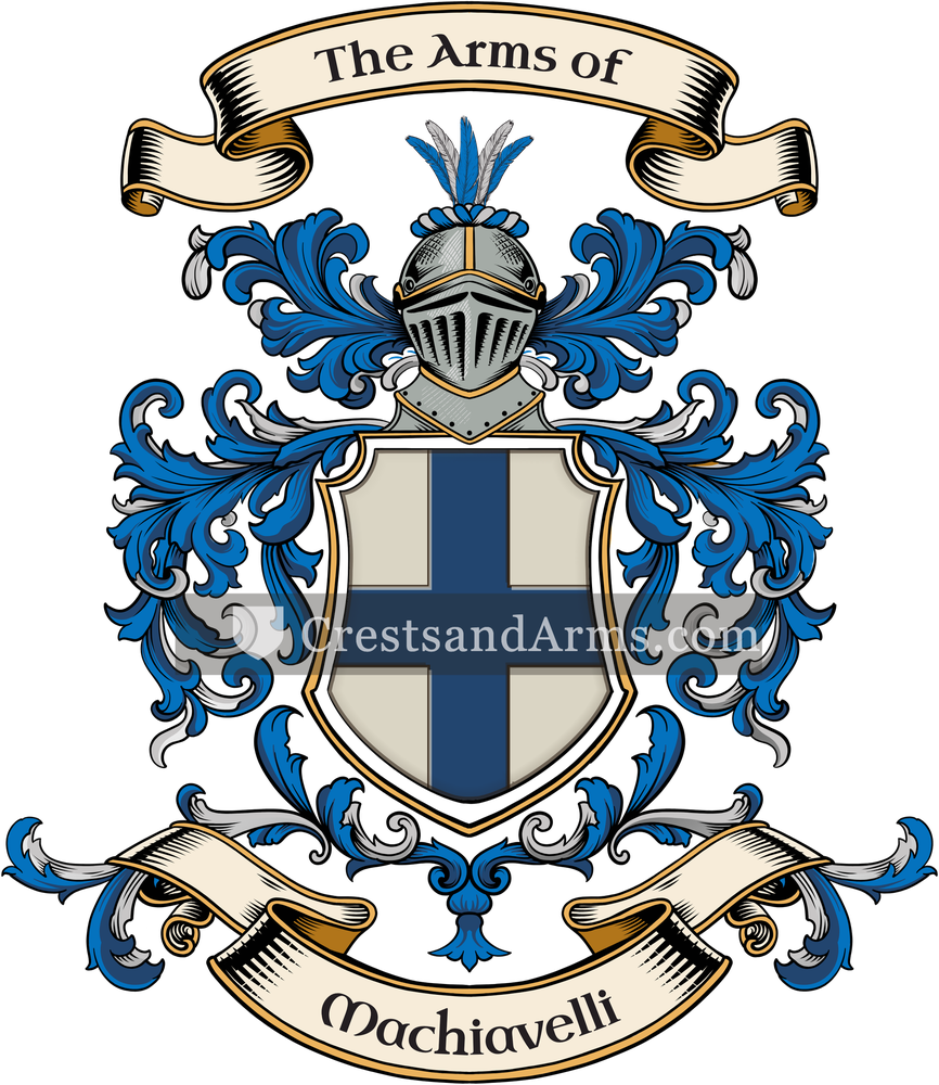 The Machiavelli coat of arms, drawn from the recorded blazon