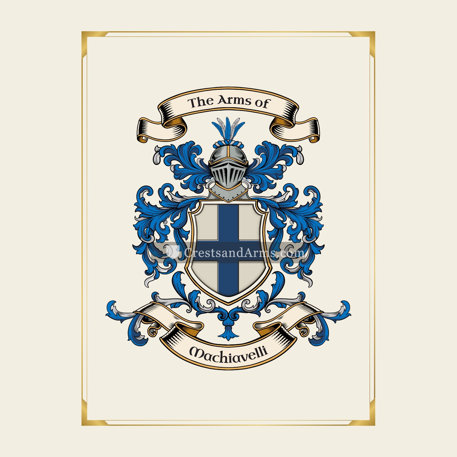 With gold border