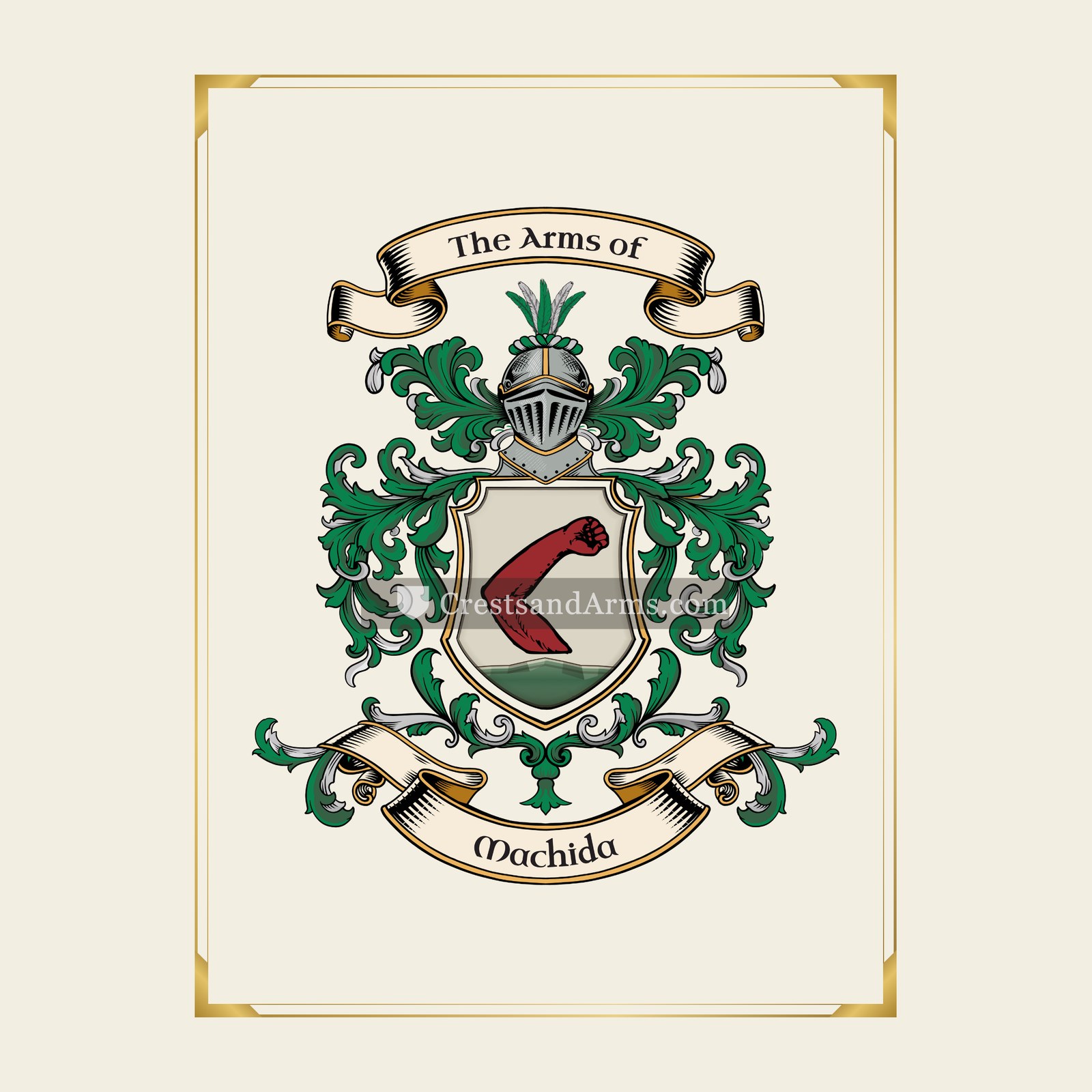 With gold border