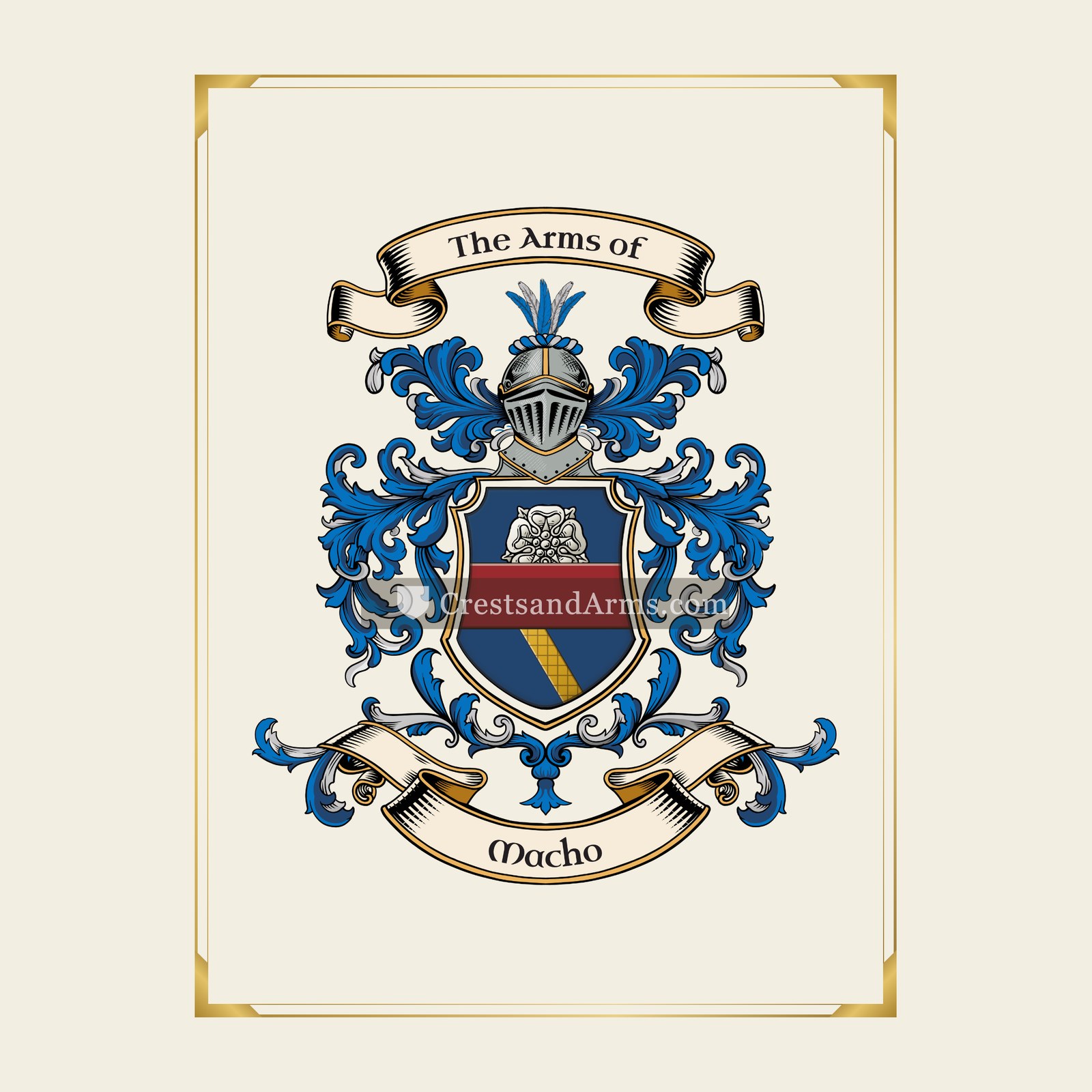 With gold border