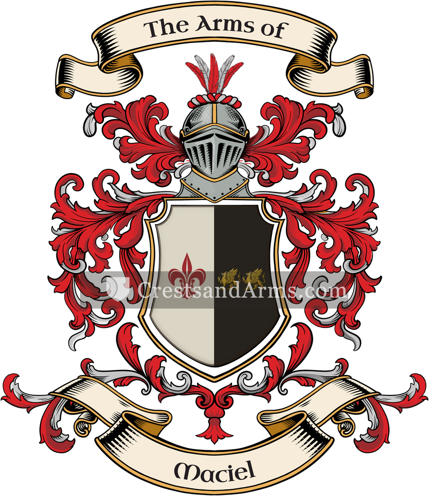 The Maciel coat of arms, drawn from the recorded blazon