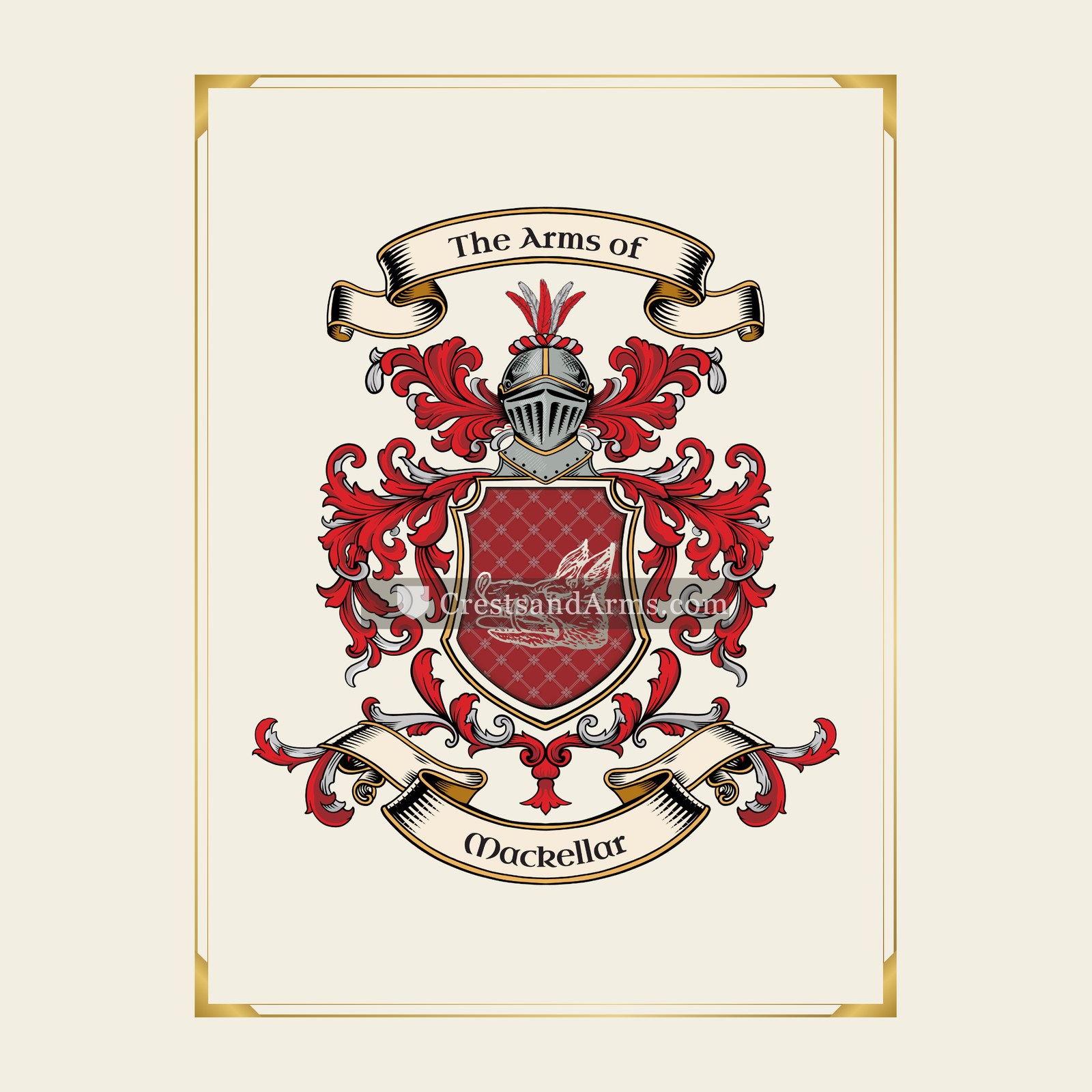 With gold border