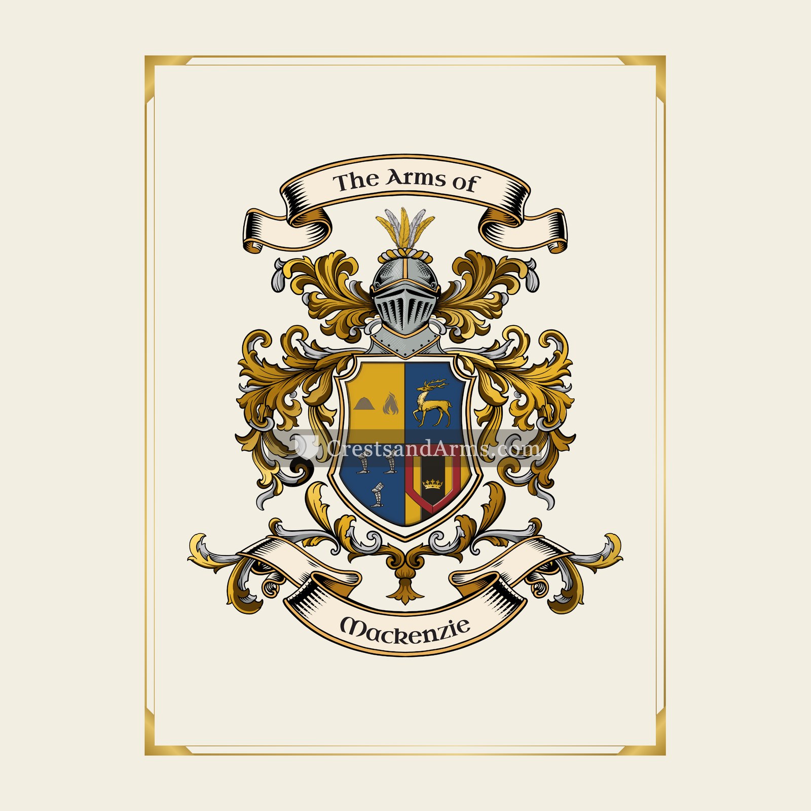 With gold border