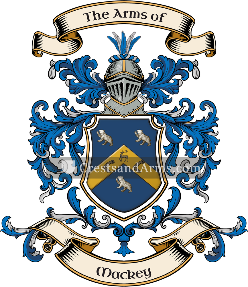 The Mackey coat of arms, drawn from the recorded blazon