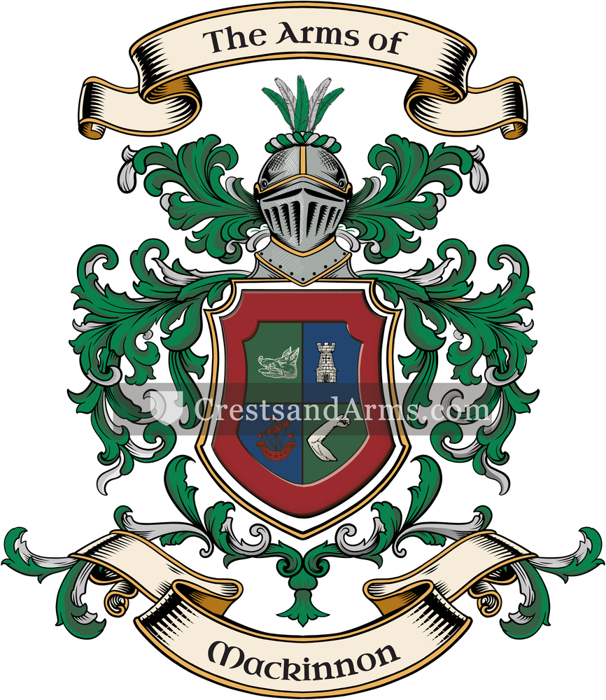 The Mackinnon coat of arms, drawn from the recorded blazon