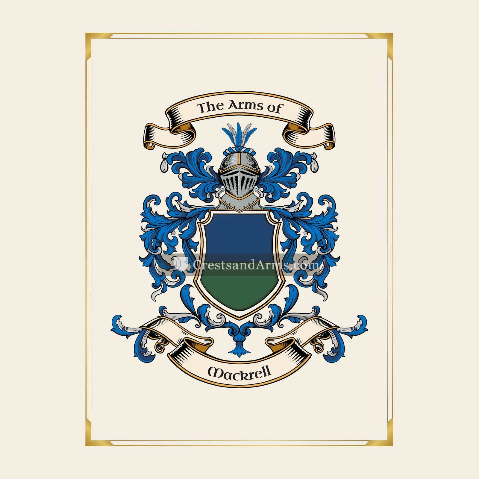 With gold border