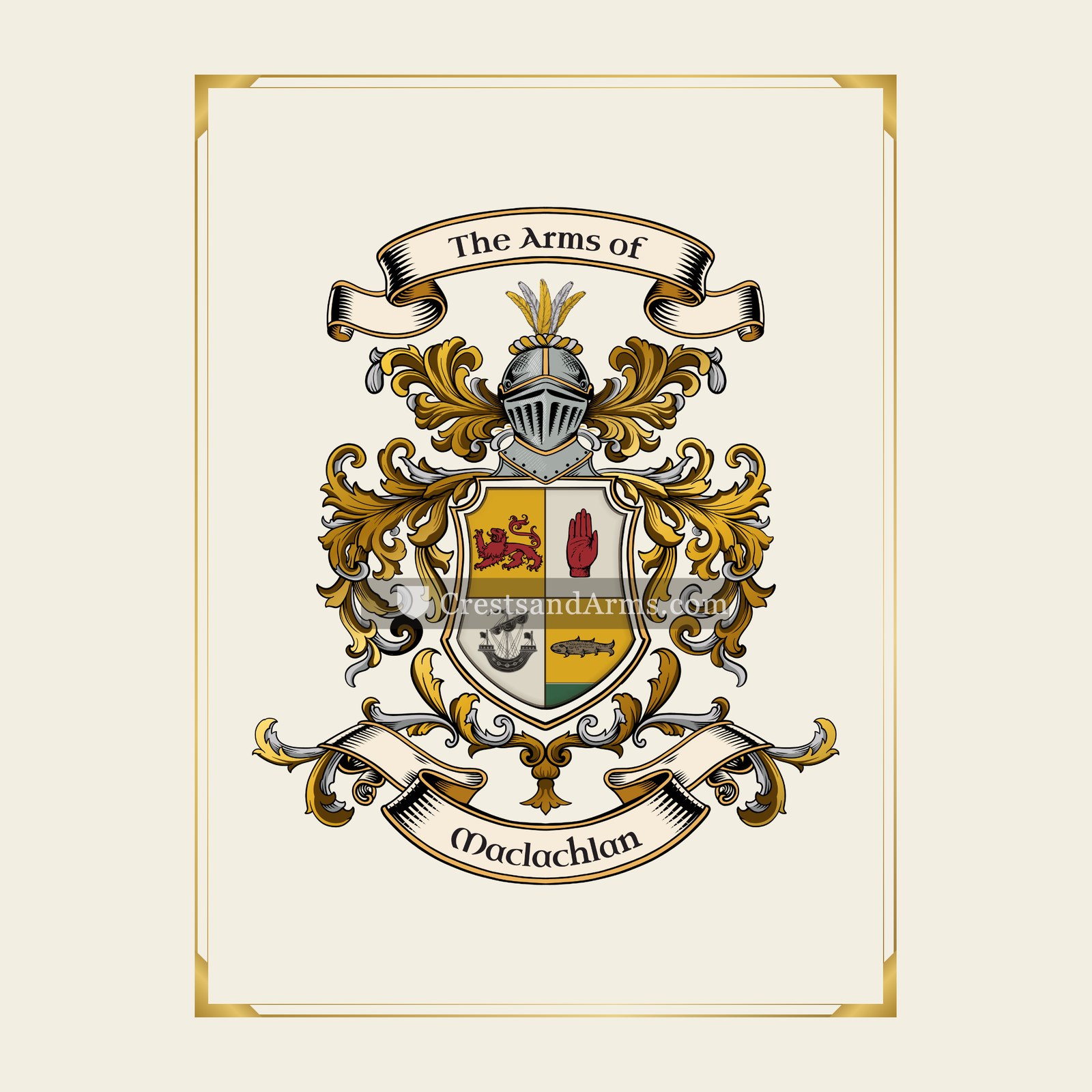 With gold border