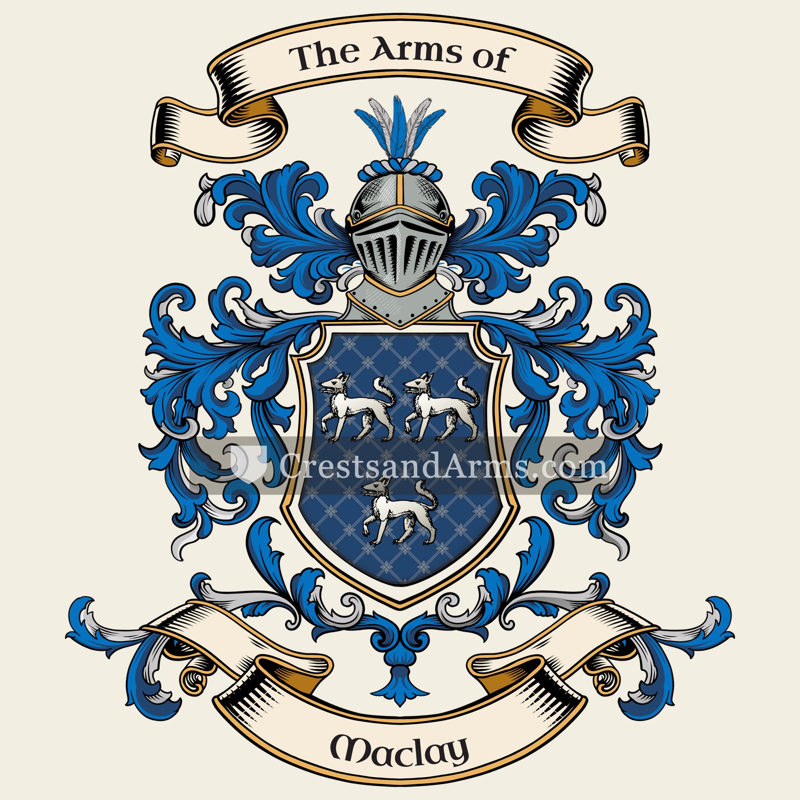 The Maclay coat of arms, drawn from the recorded blazon