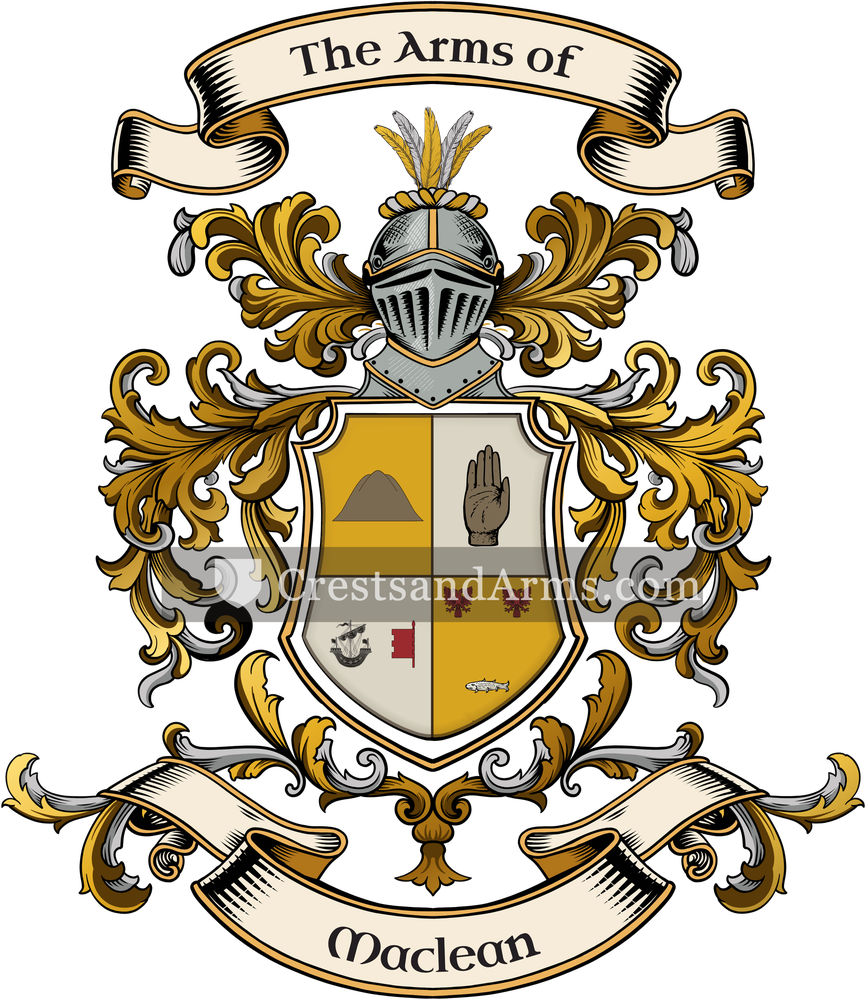 The Maclean coat of arms, drawn from the recorded blazon