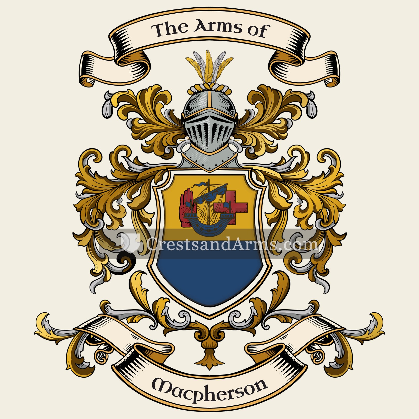 The Macpherson coat of arms, drawn from the recorded blazon