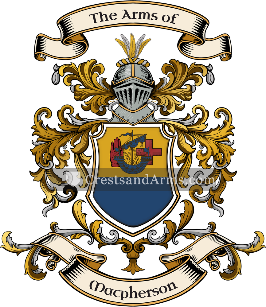 The Macpherson coat of arms, drawn from the recorded blazon
