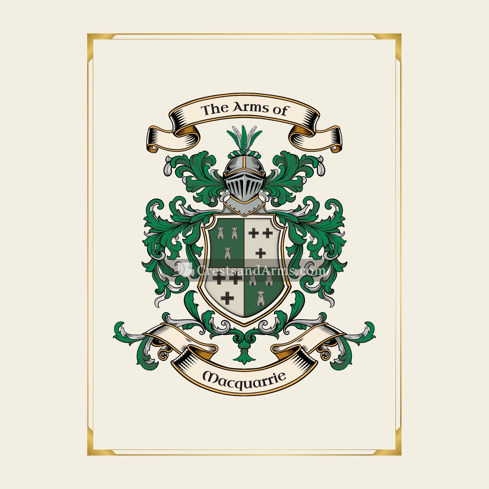With gold border