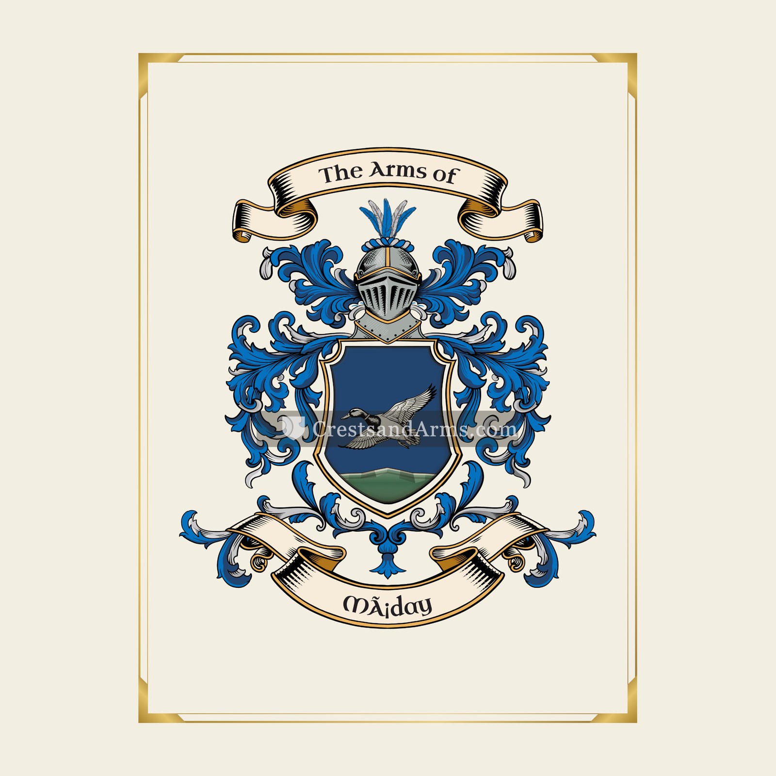 With gold border
