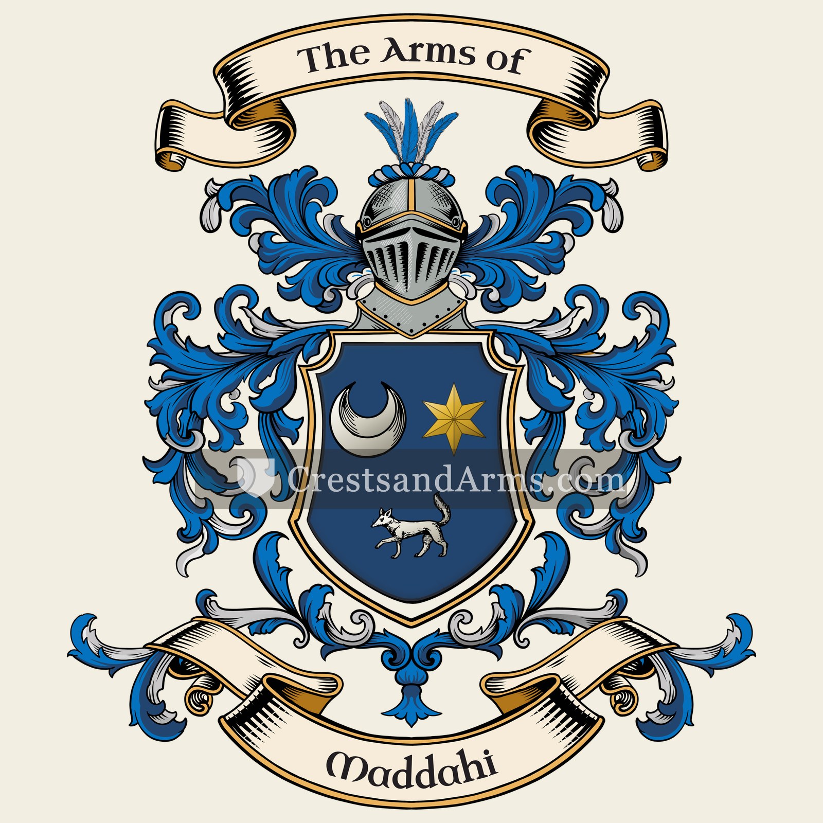 The Maddahi coat of arms, drawn from the recorded blazon