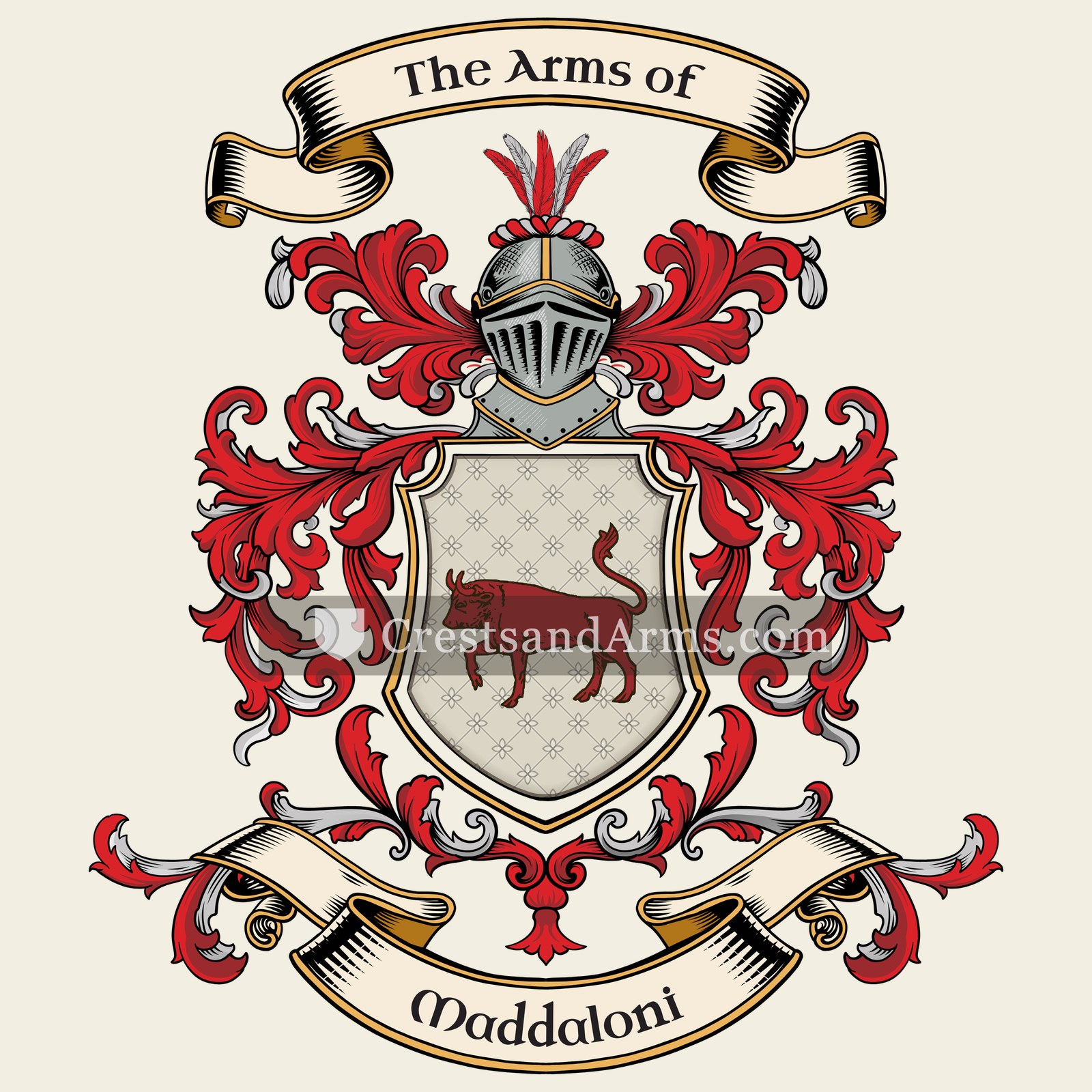 The Maddaloni coat of arms, drawn from the recorded blazon