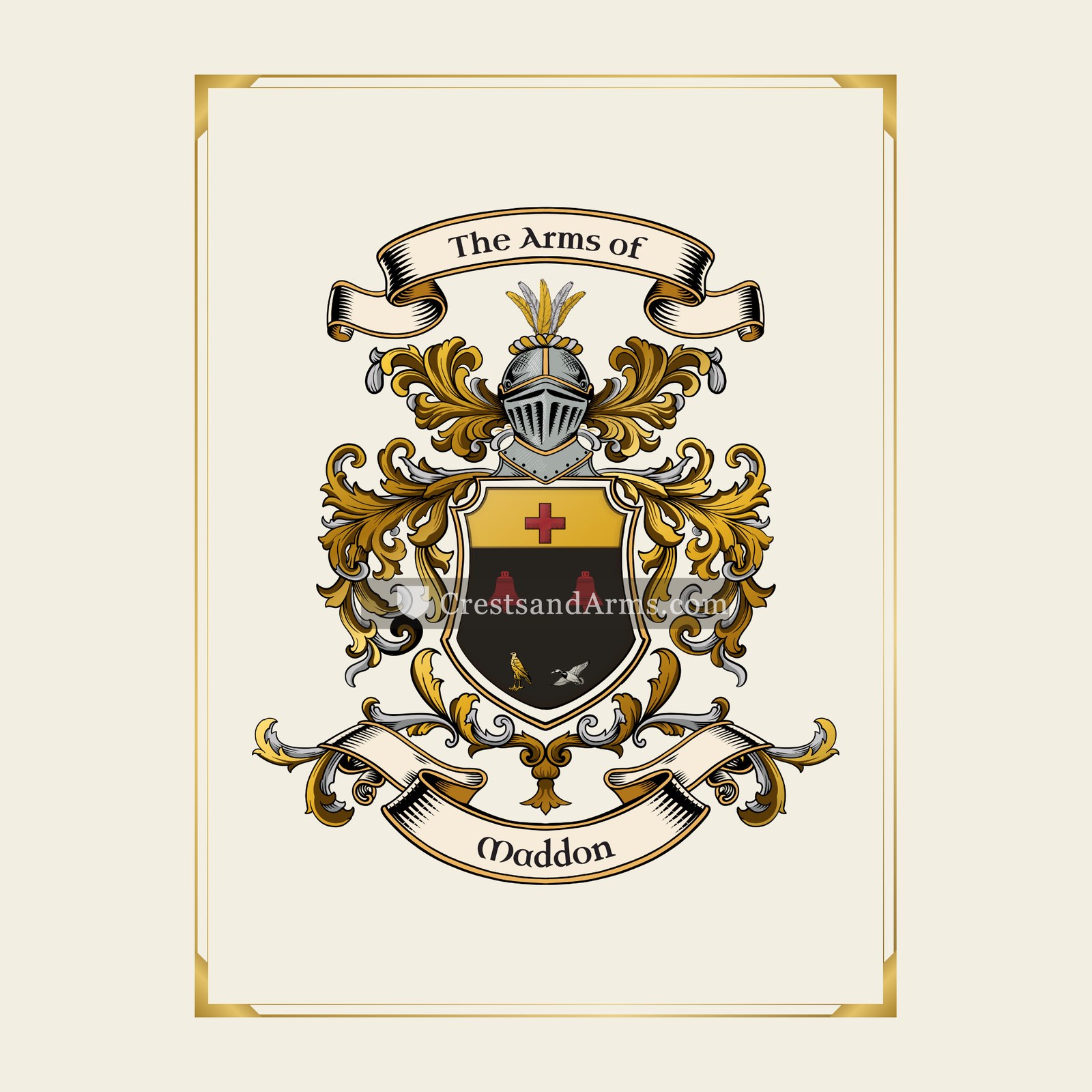 With gold border
