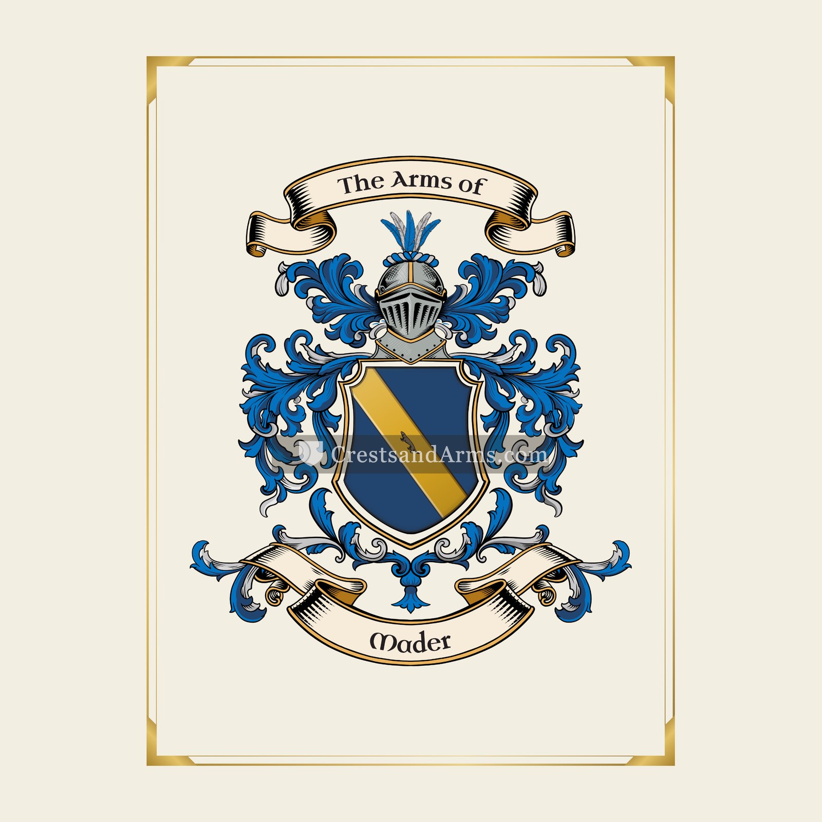 With gold border