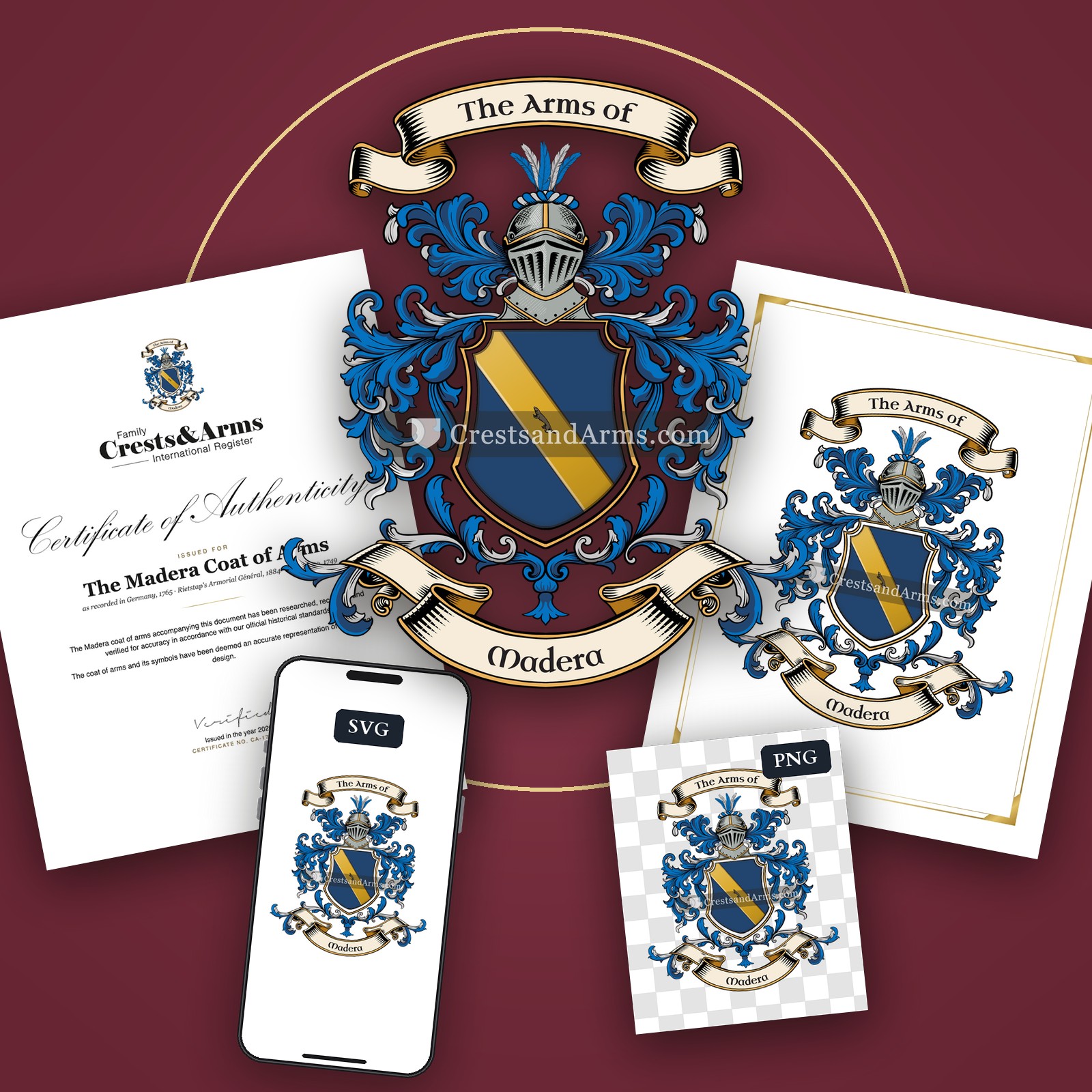 The Madera arms on the coat of arms — digital pack