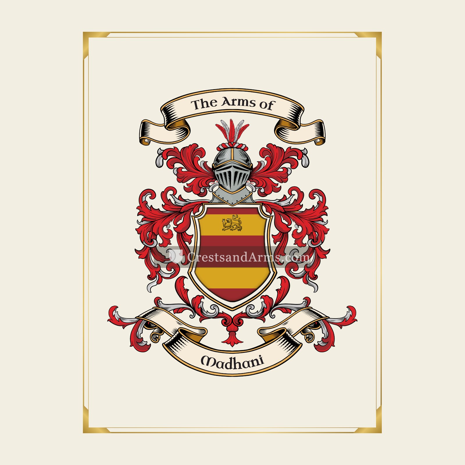 With gold border
