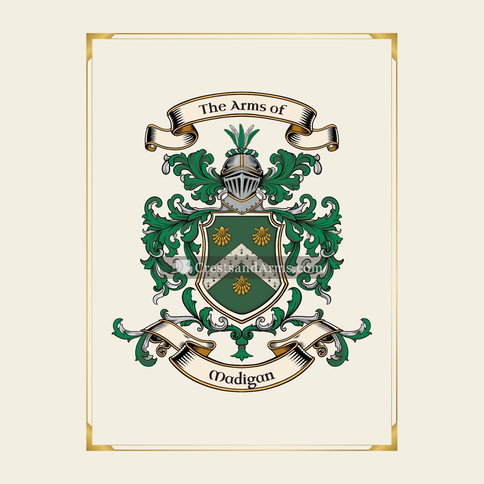 With gold border