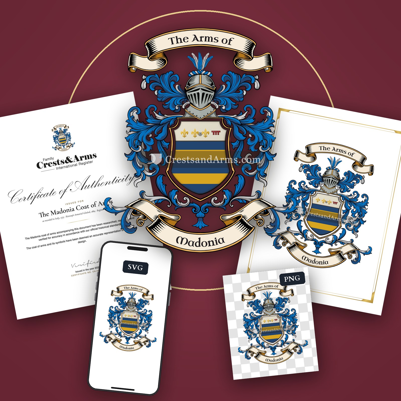 The Madonia arms on the coat of arms — digital pack