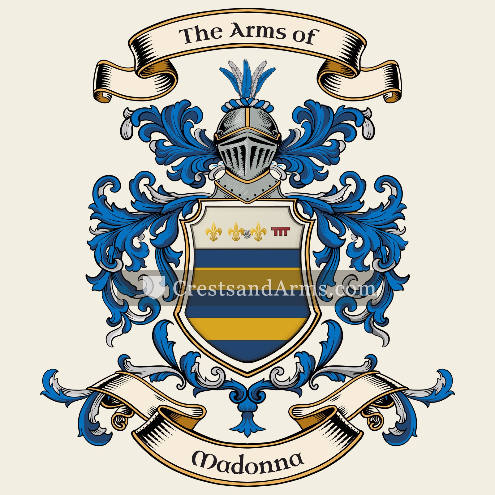 The Madonna coat of arms, drawn from the recorded blazon