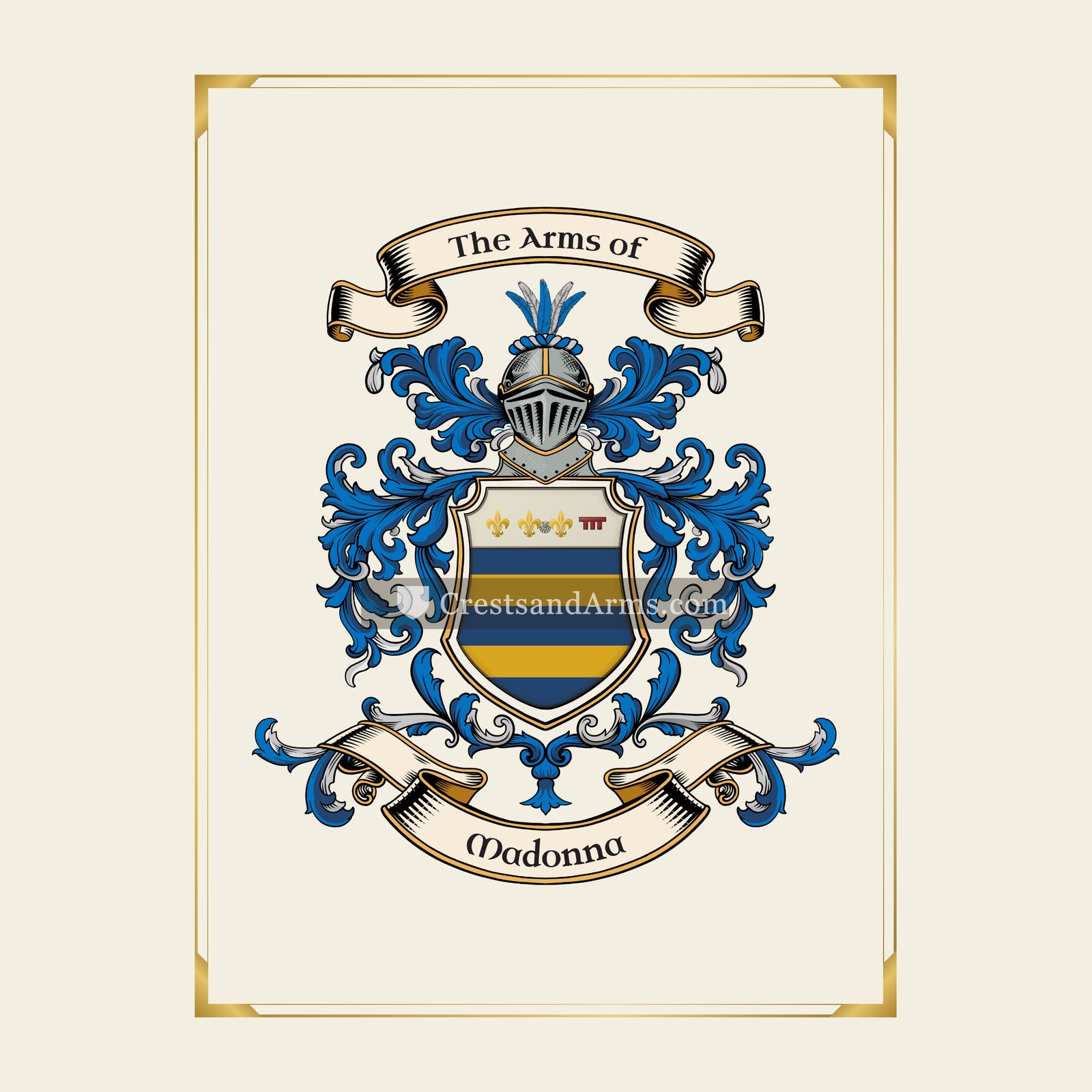 With gold border