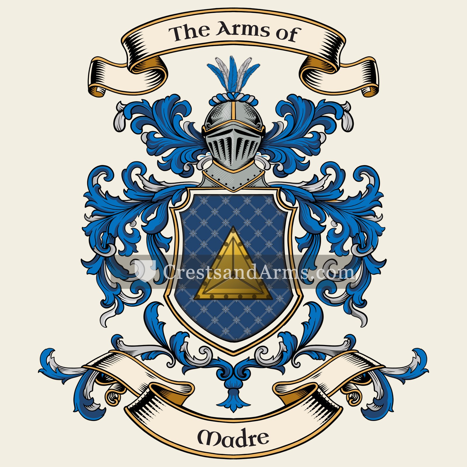 The Madre coat of arms, drawn from the recorded blazon