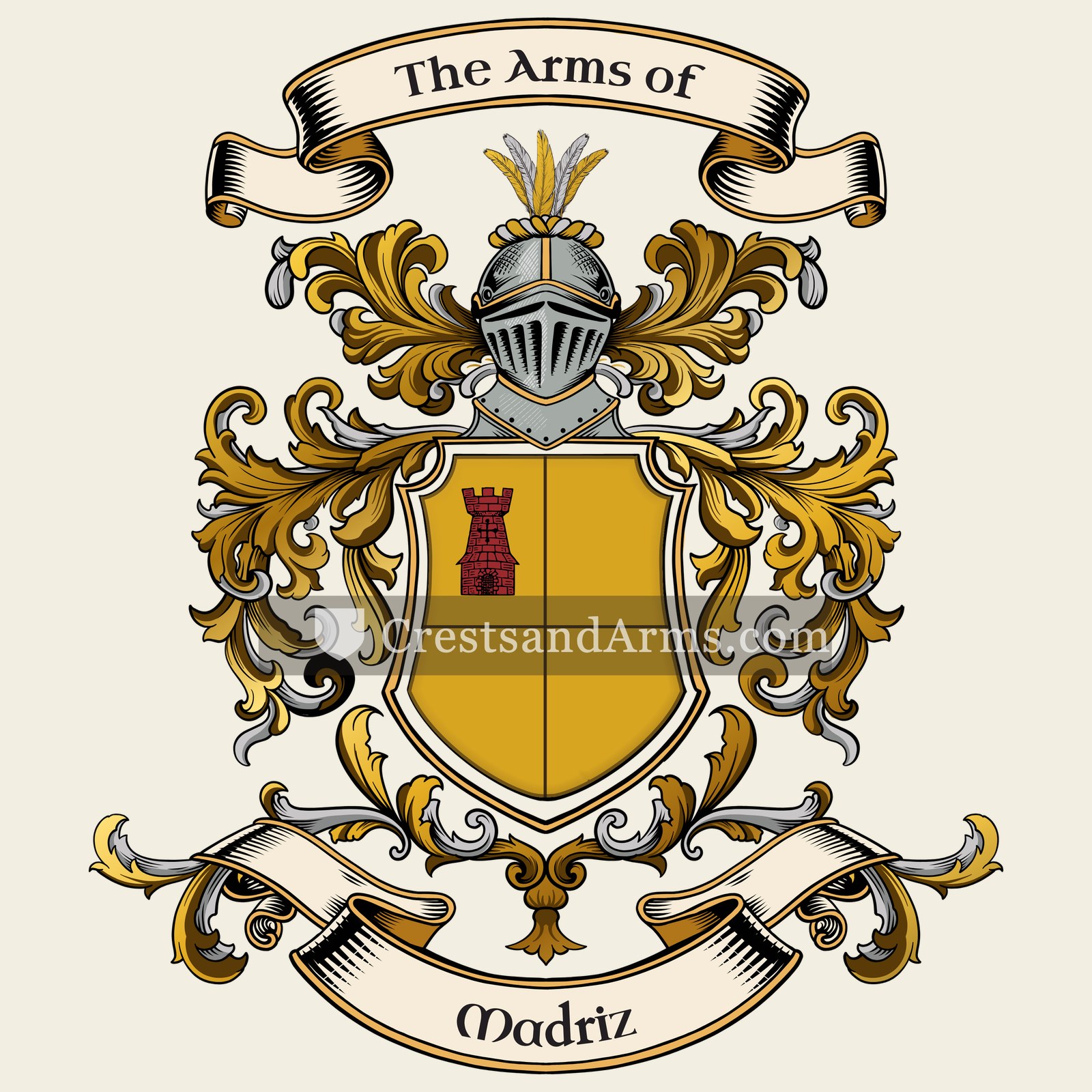 The Madriz coat of arms, drawn from the recorded blazon