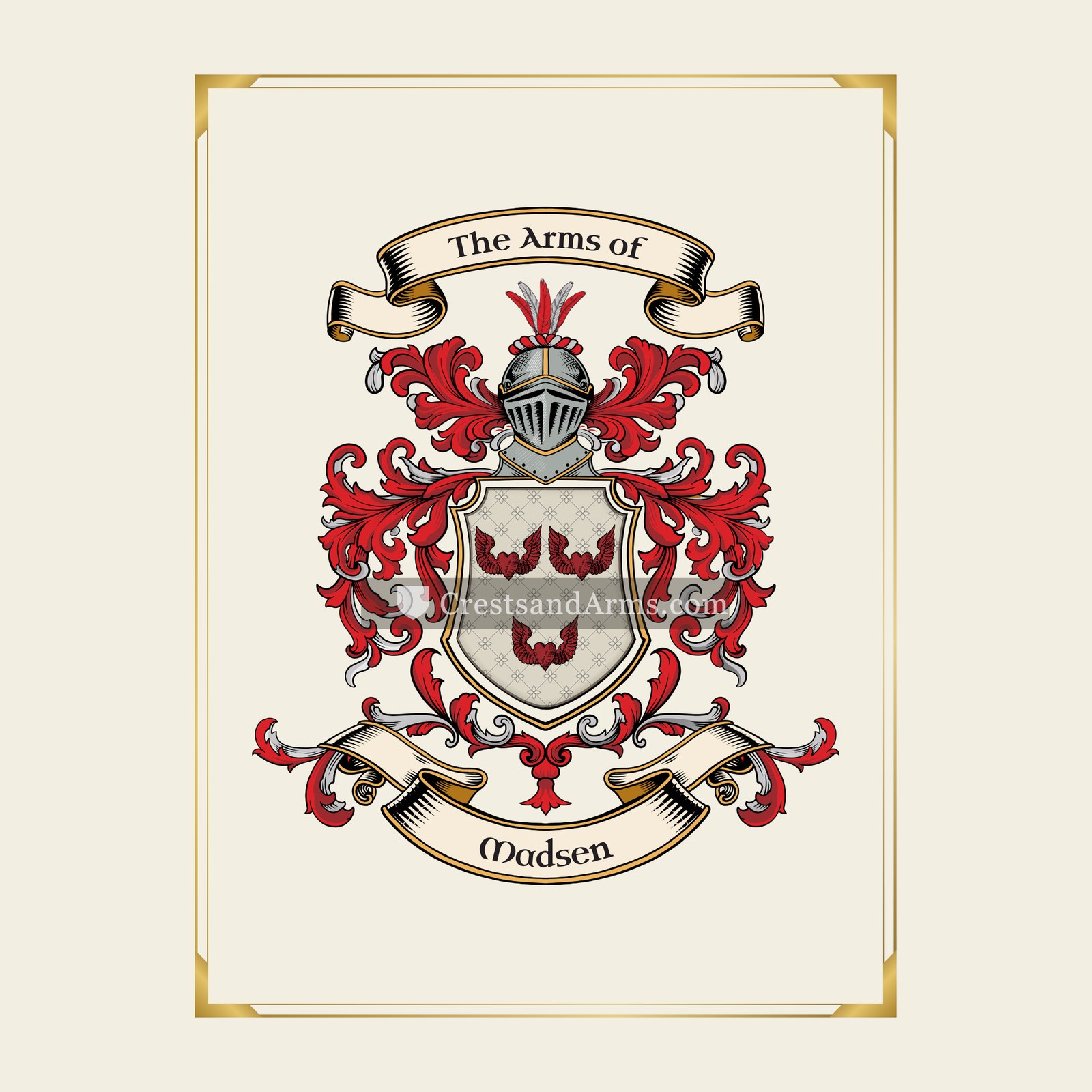 With gold border
