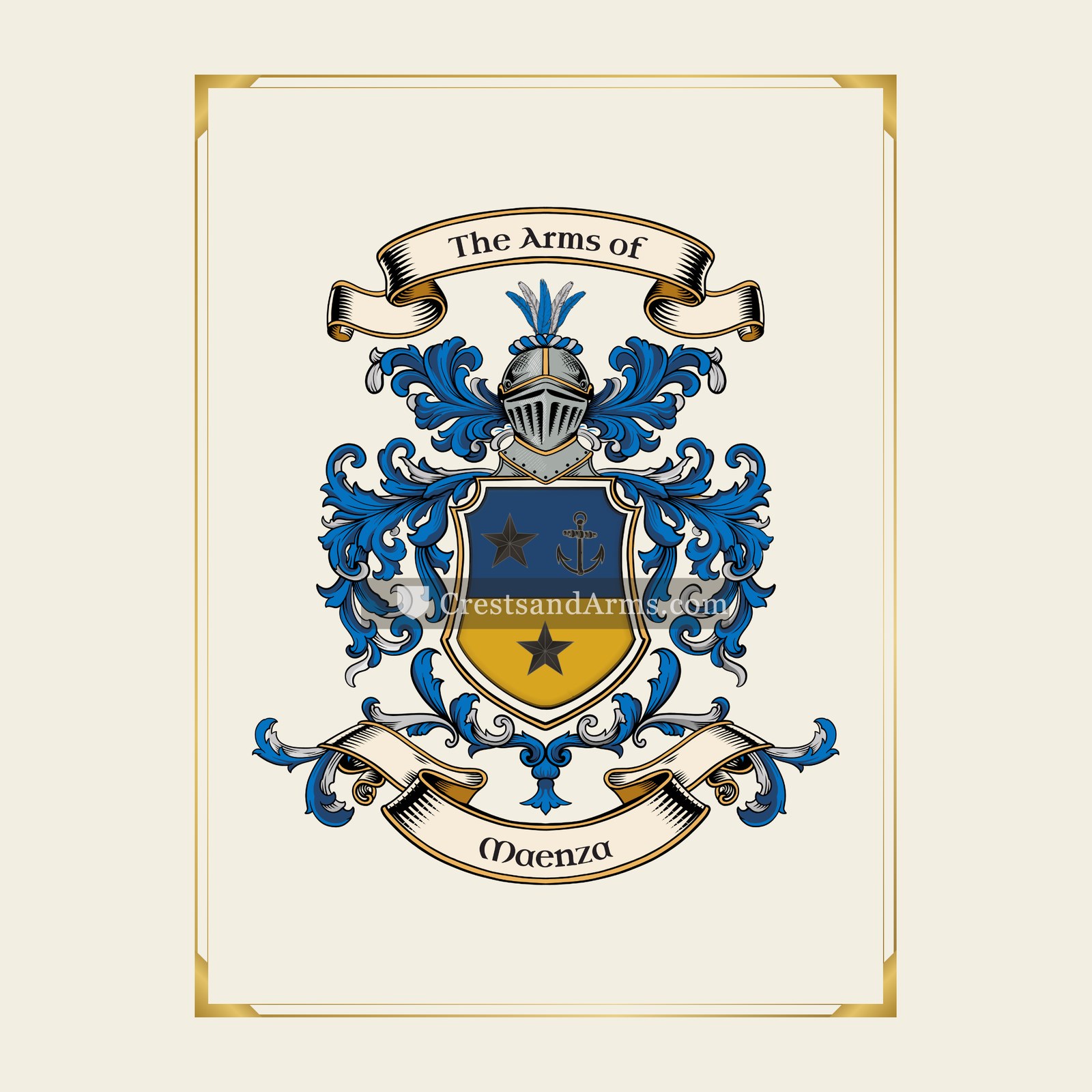 With gold border