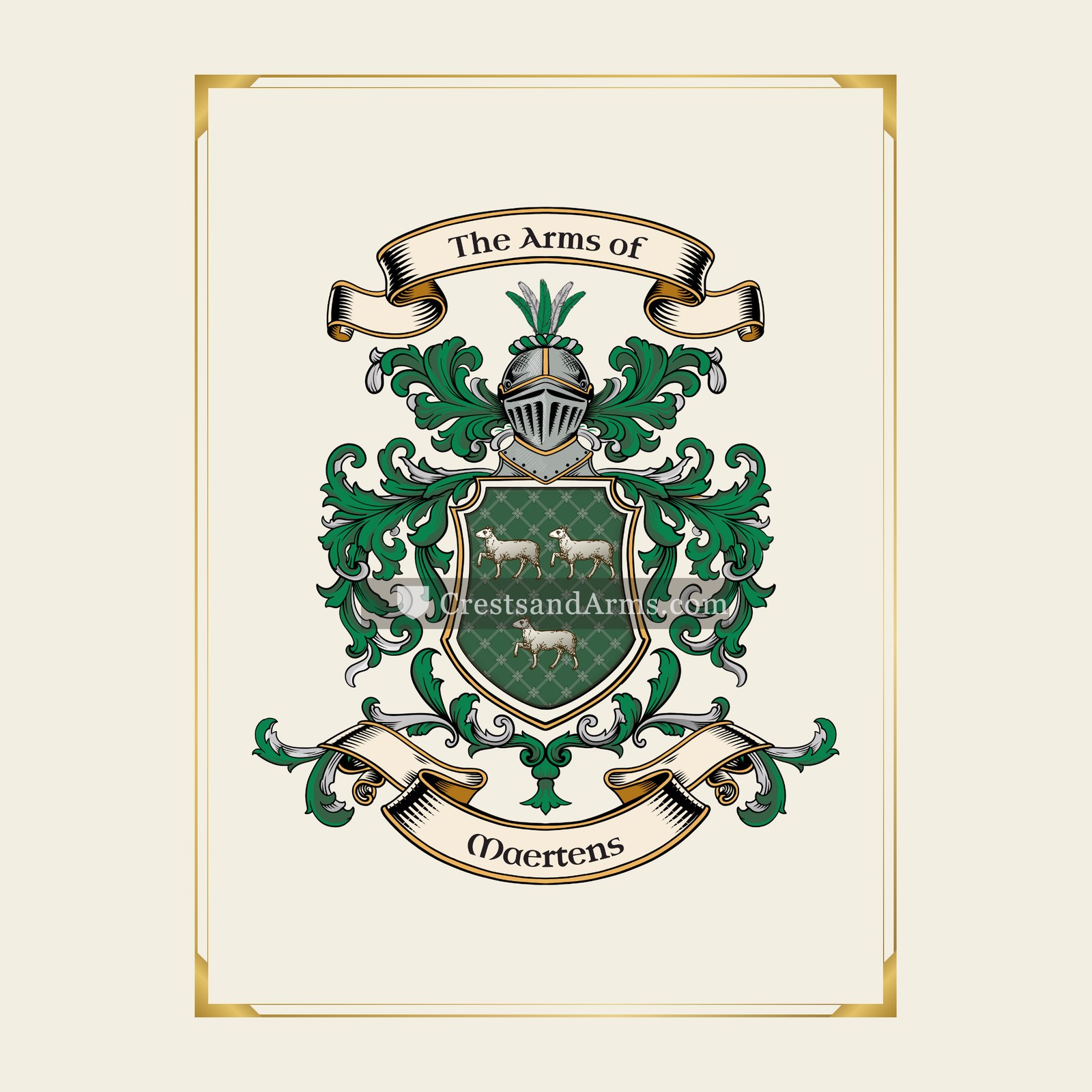 With gold border