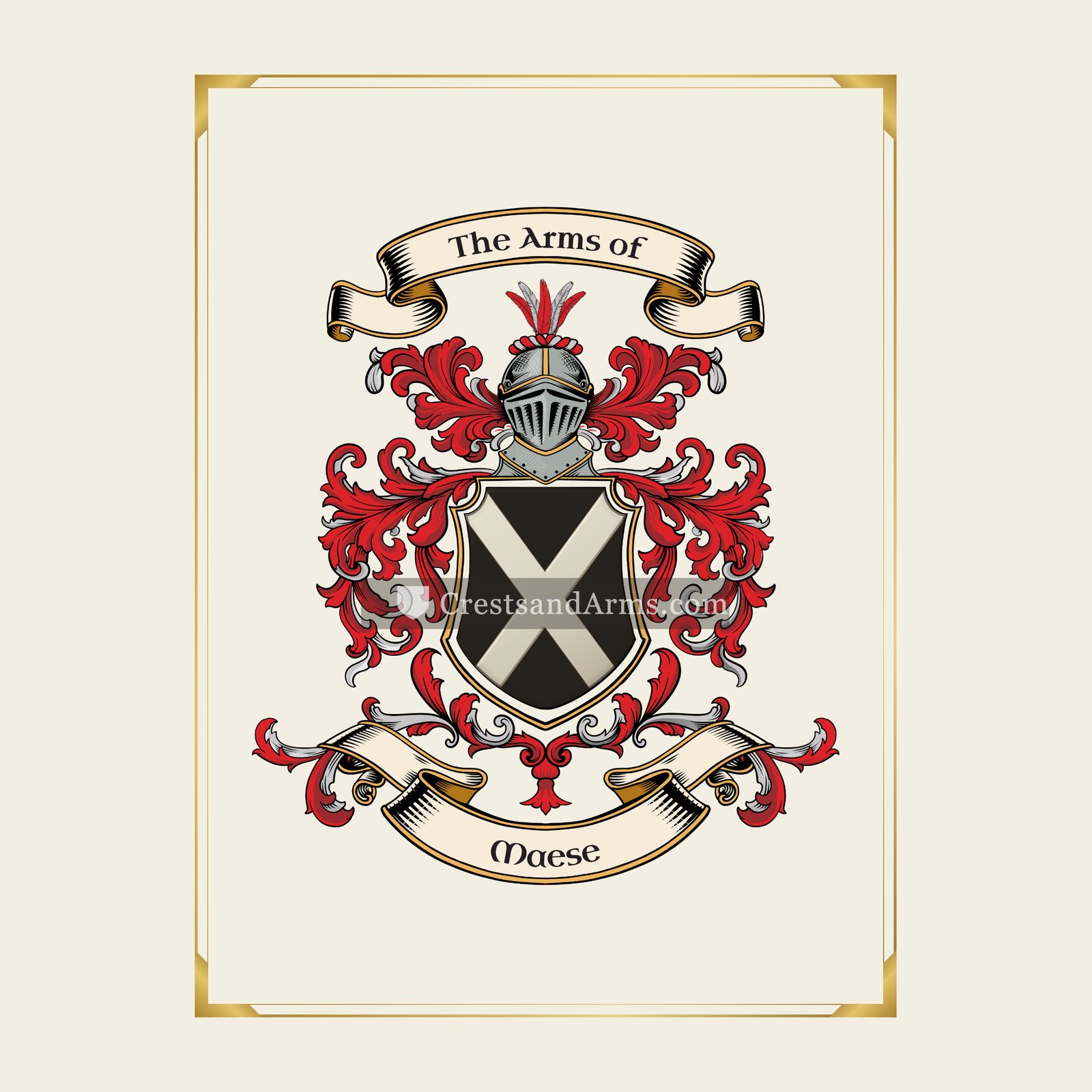 With gold border