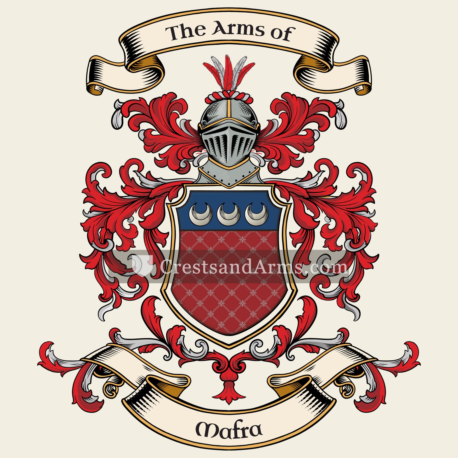 The Mafra coat of arms, drawn from the recorded blazon