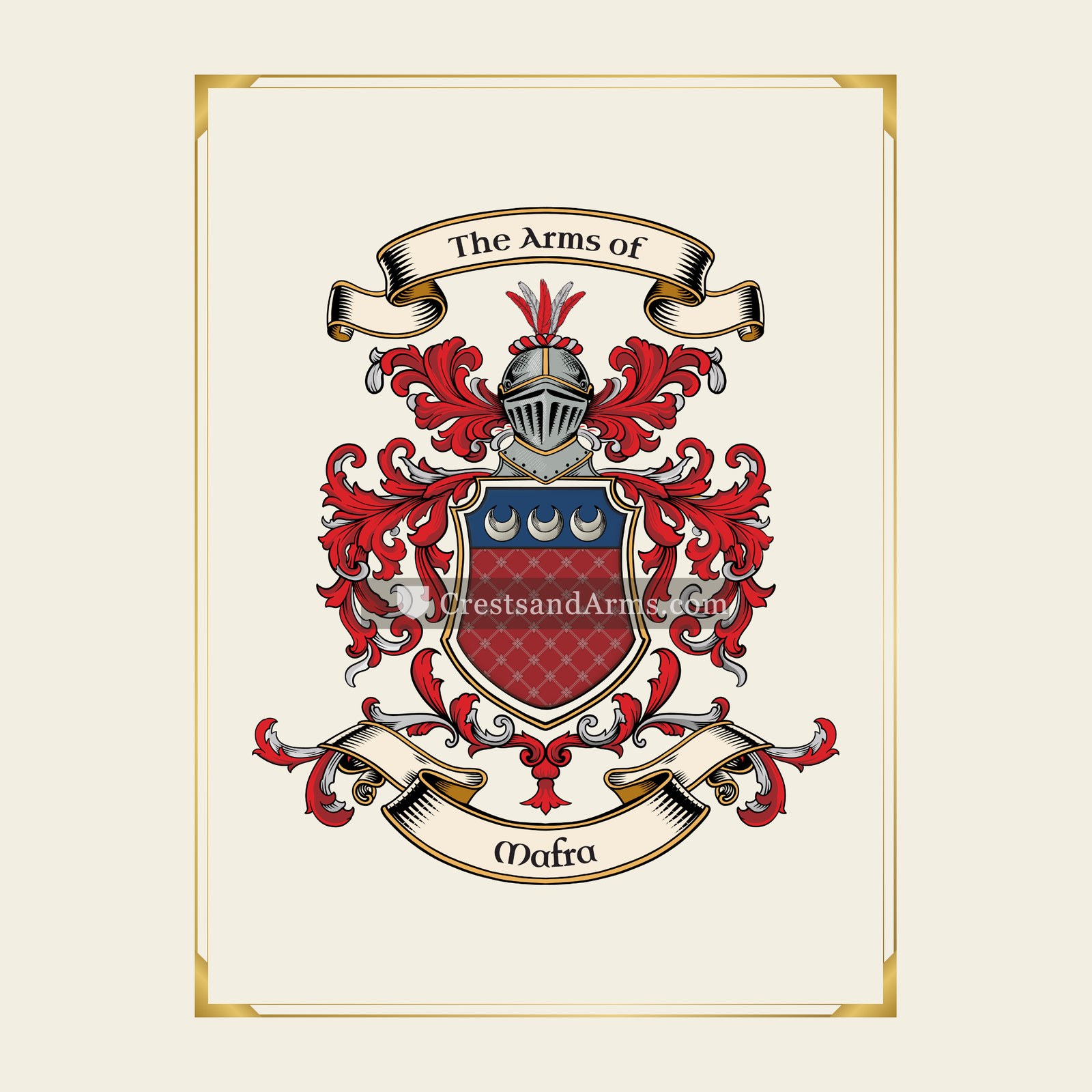With gold border