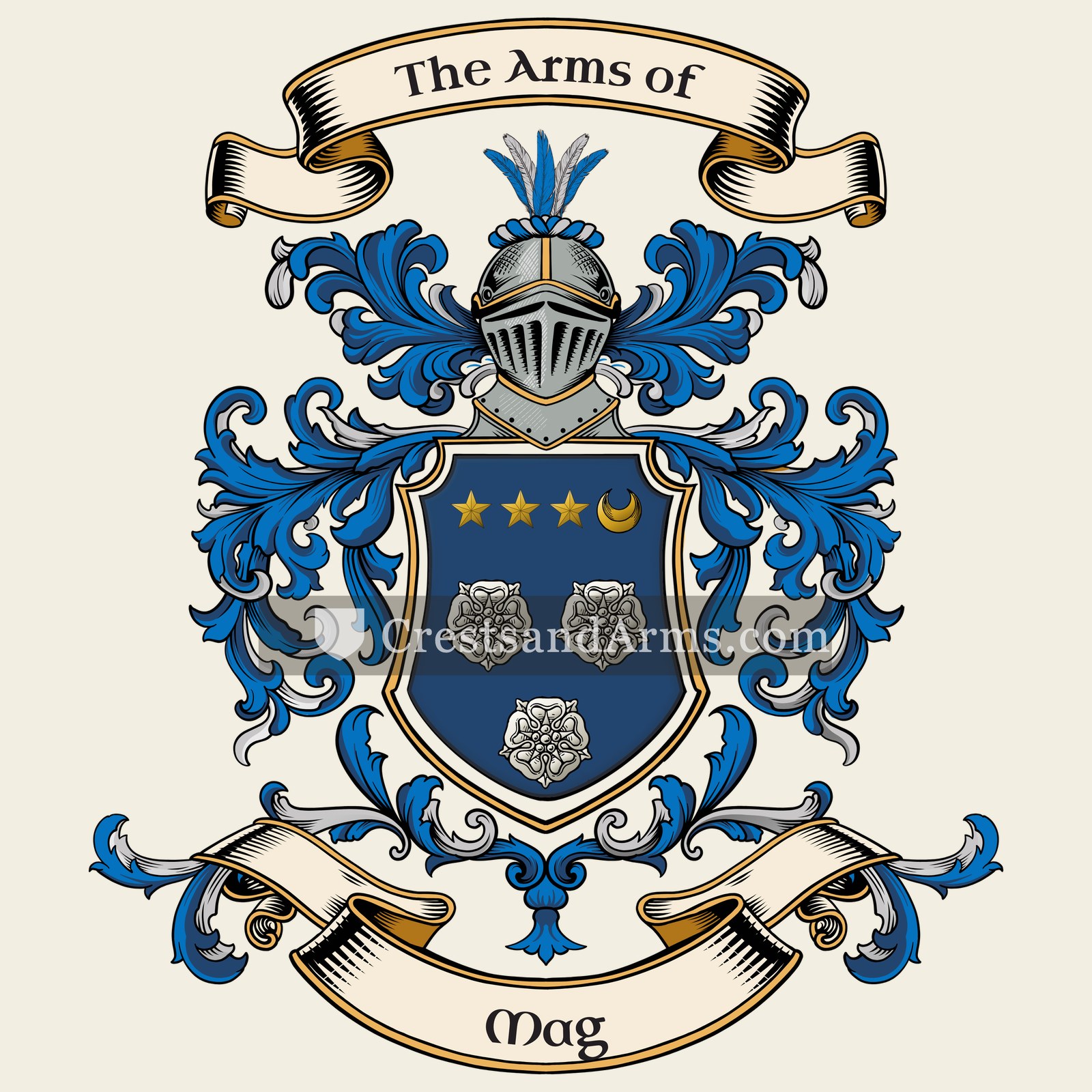 The Mag coat of arms, drawn from the recorded blazon