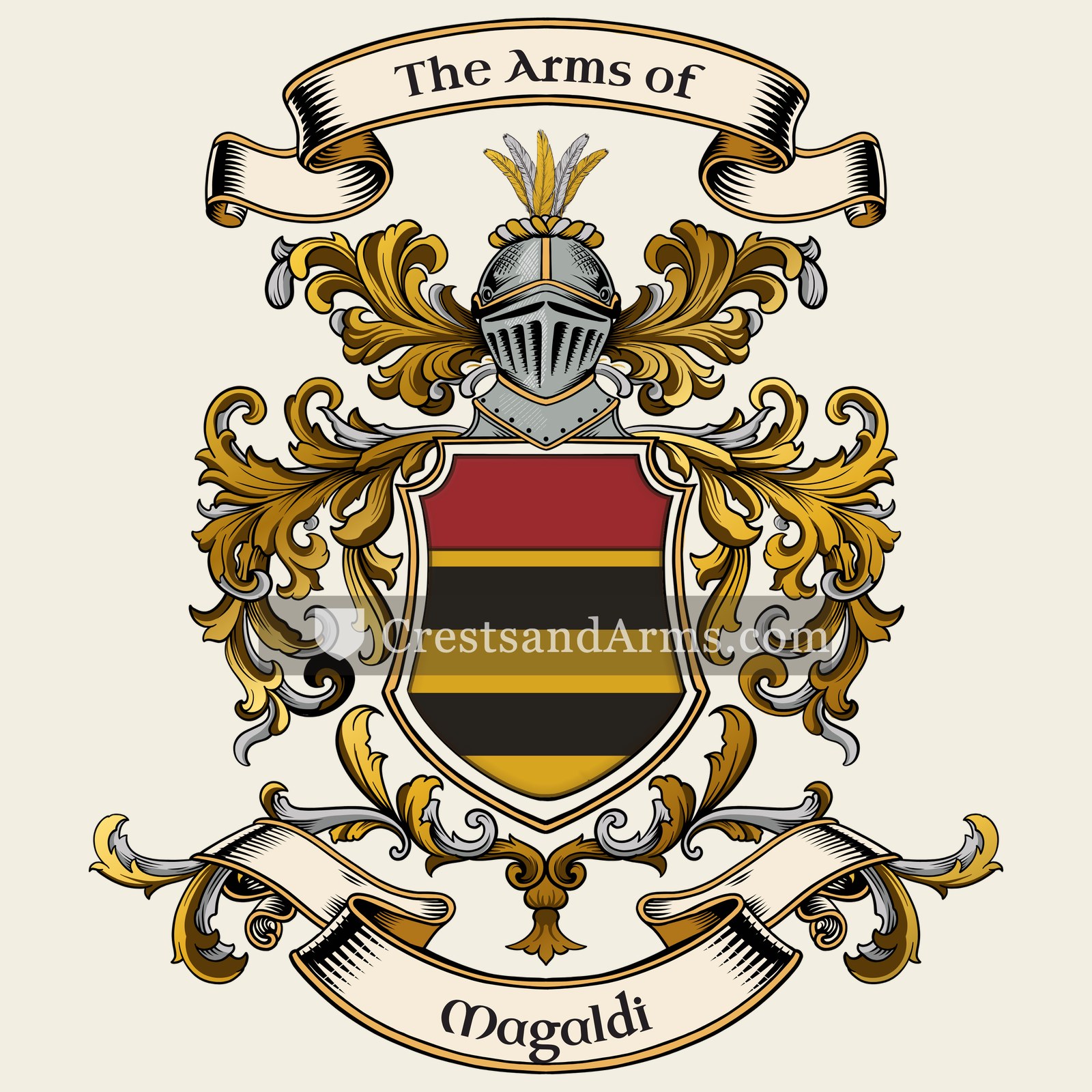 The Magaldi coat of arms, drawn from the recorded blazon