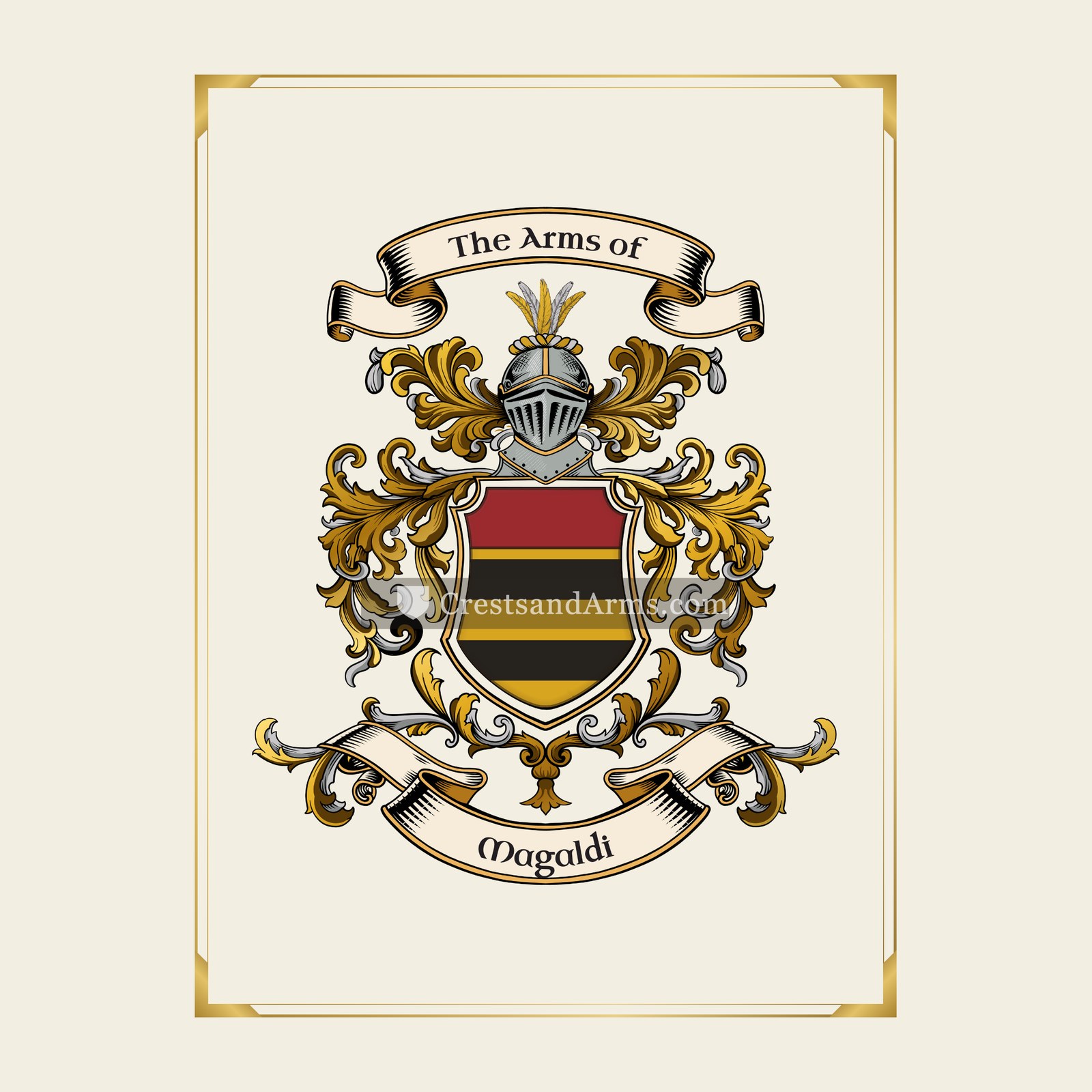 With gold border