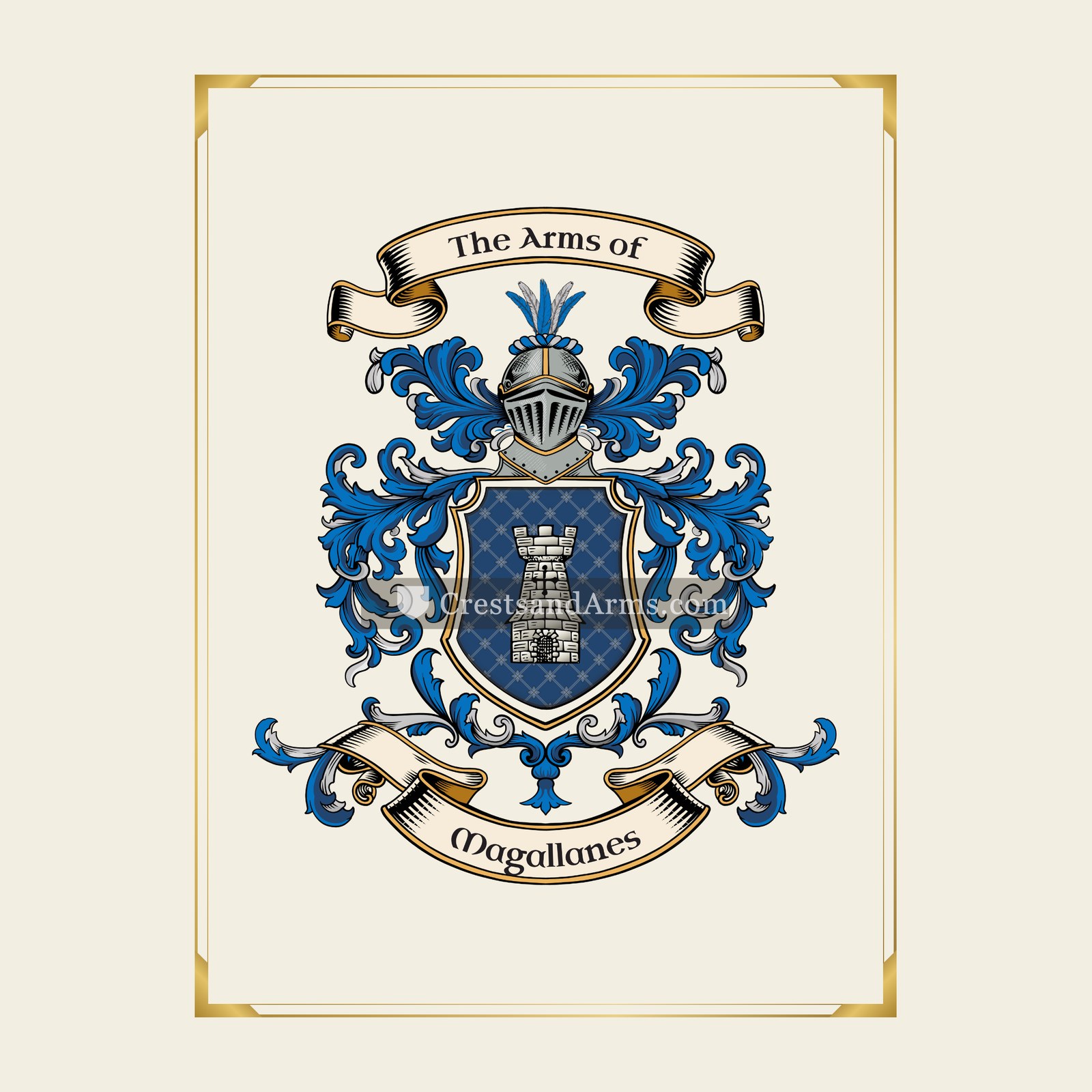 With gold border