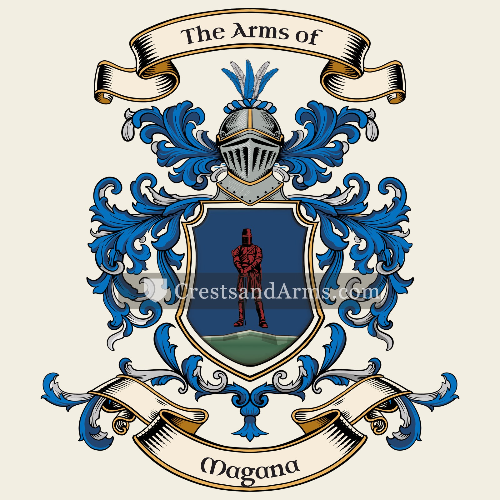 The Magana coat of arms, drawn from the recorded blazon