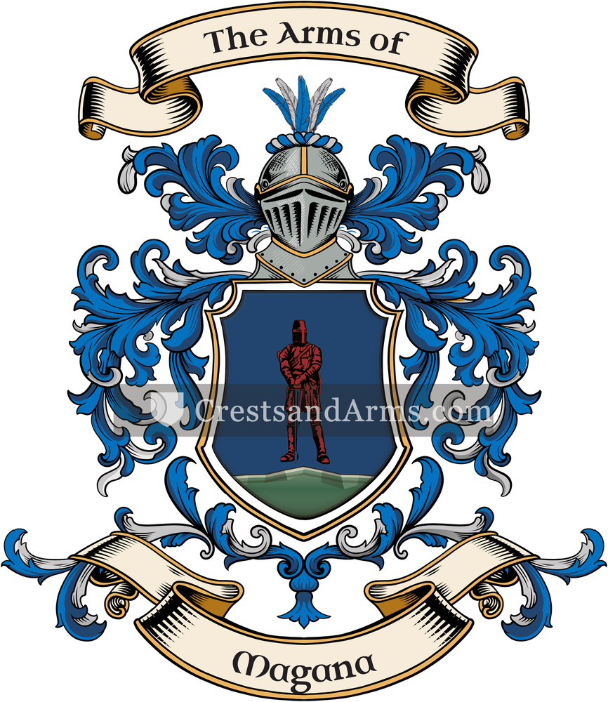 The Magana coat of arms, drawn from the recorded blazon