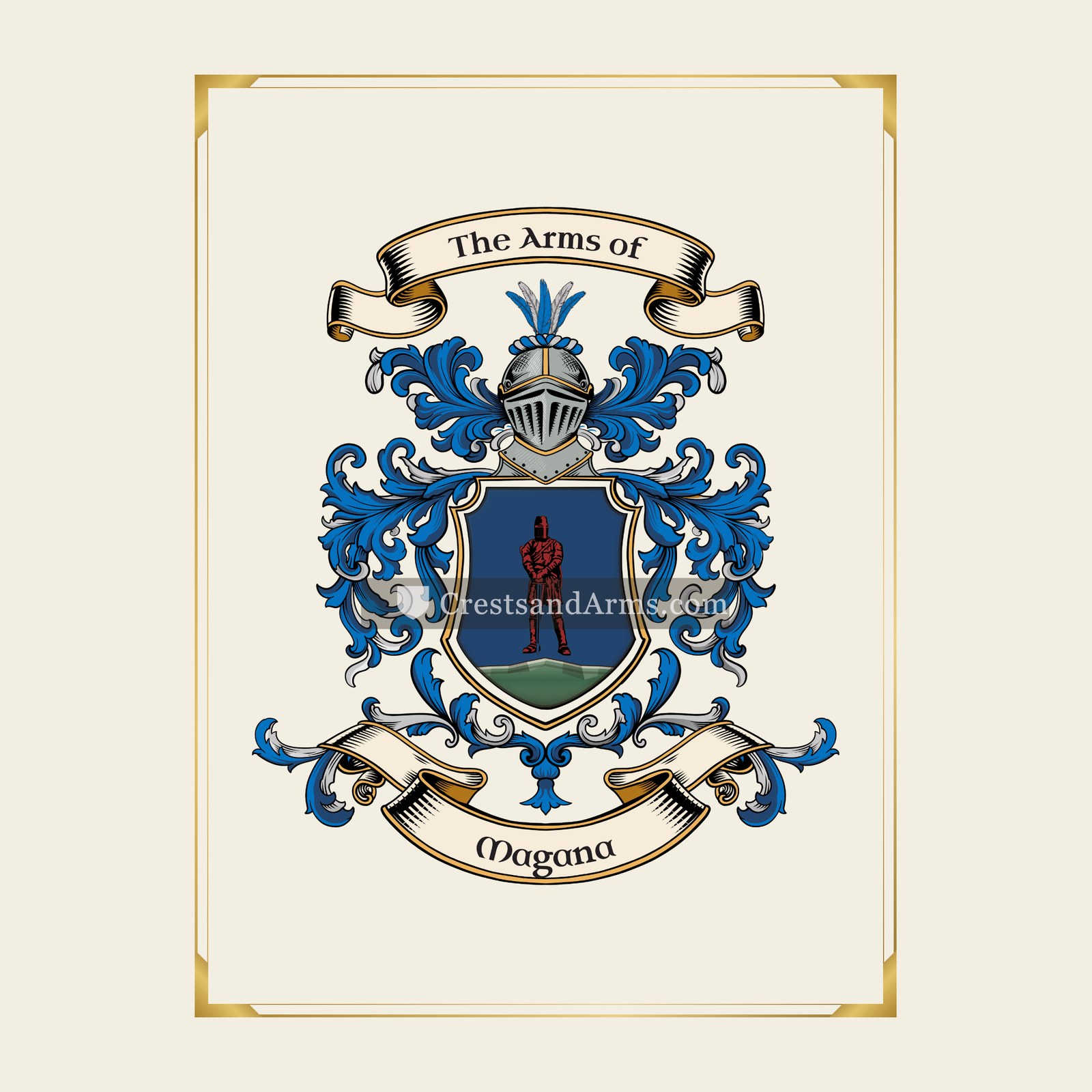 With gold border