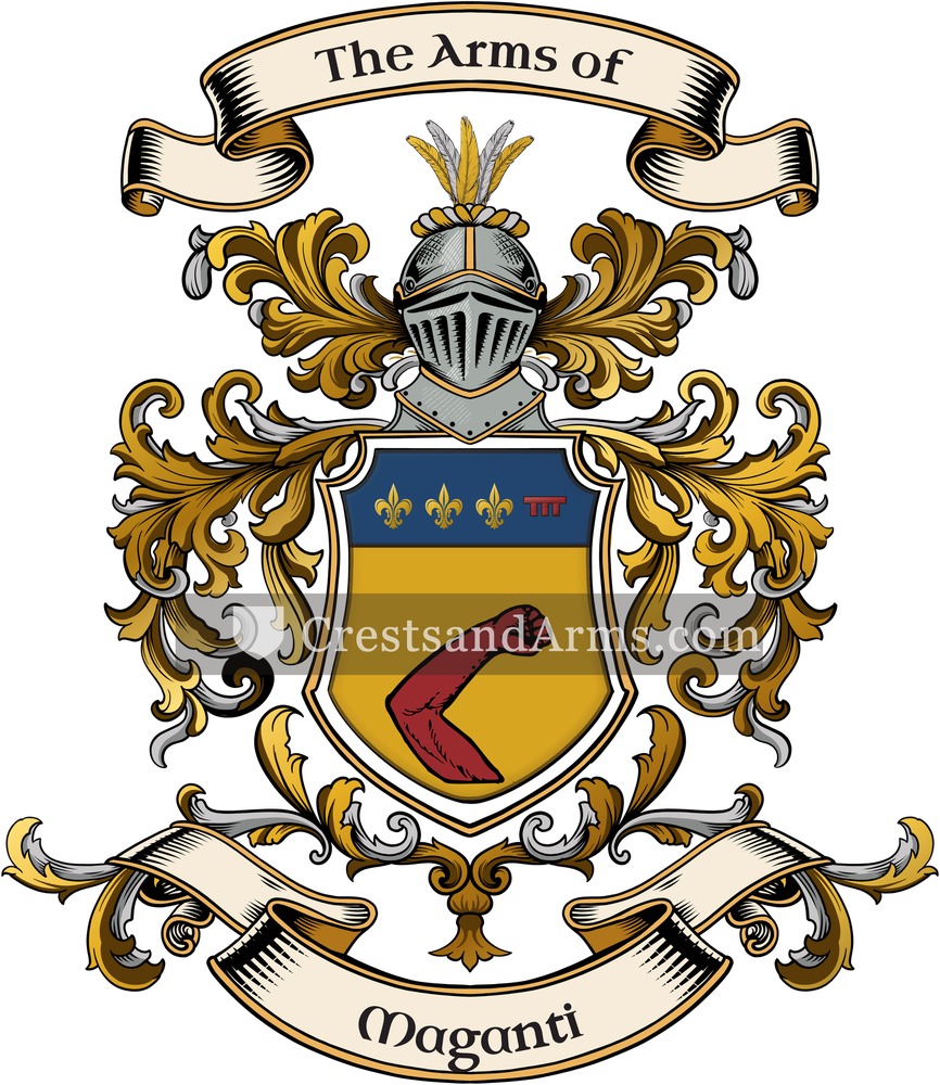 The Maganti coat of arms, drawn from the recorded blazon