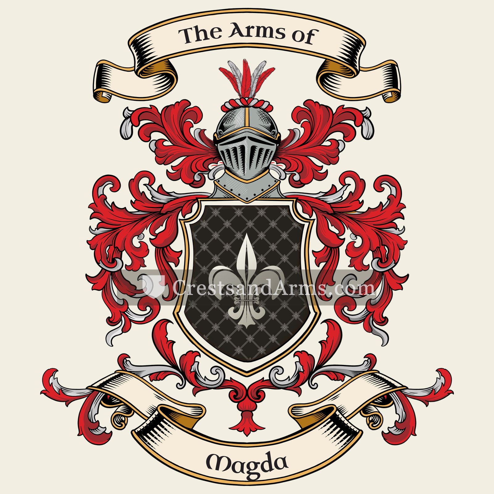 The Magda coat of arms, drawn from the recorded blazon