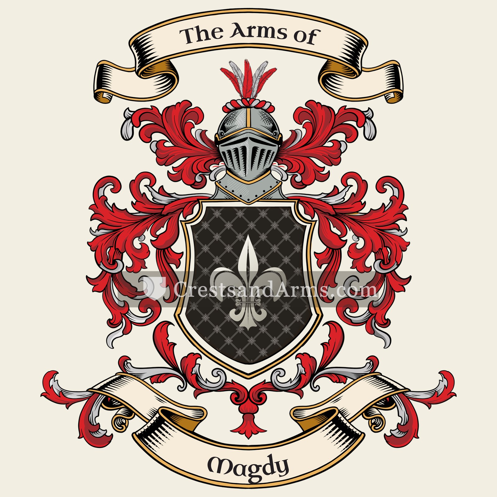 The Magdy coat of arms, drawn from the recorded blazon