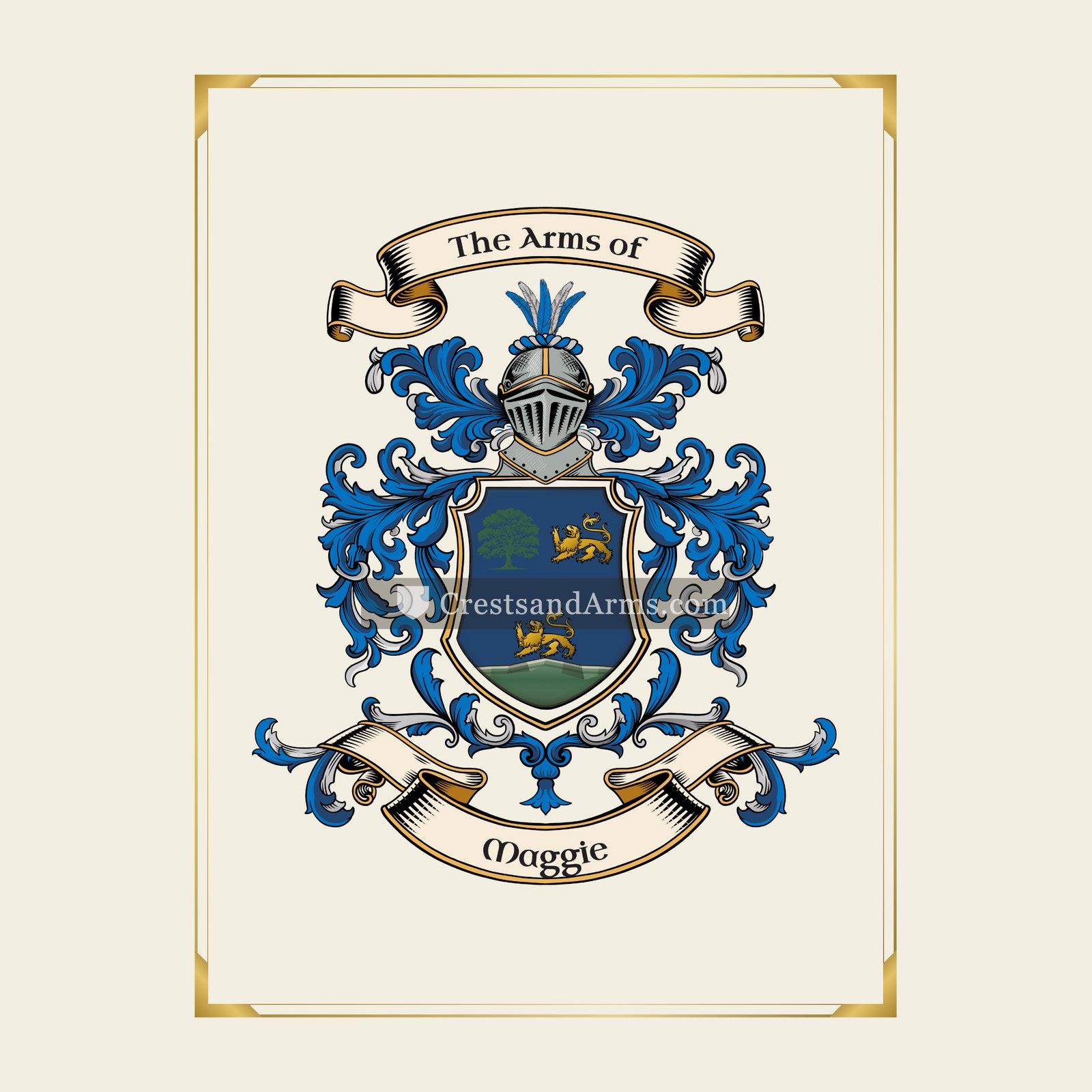 With gold border